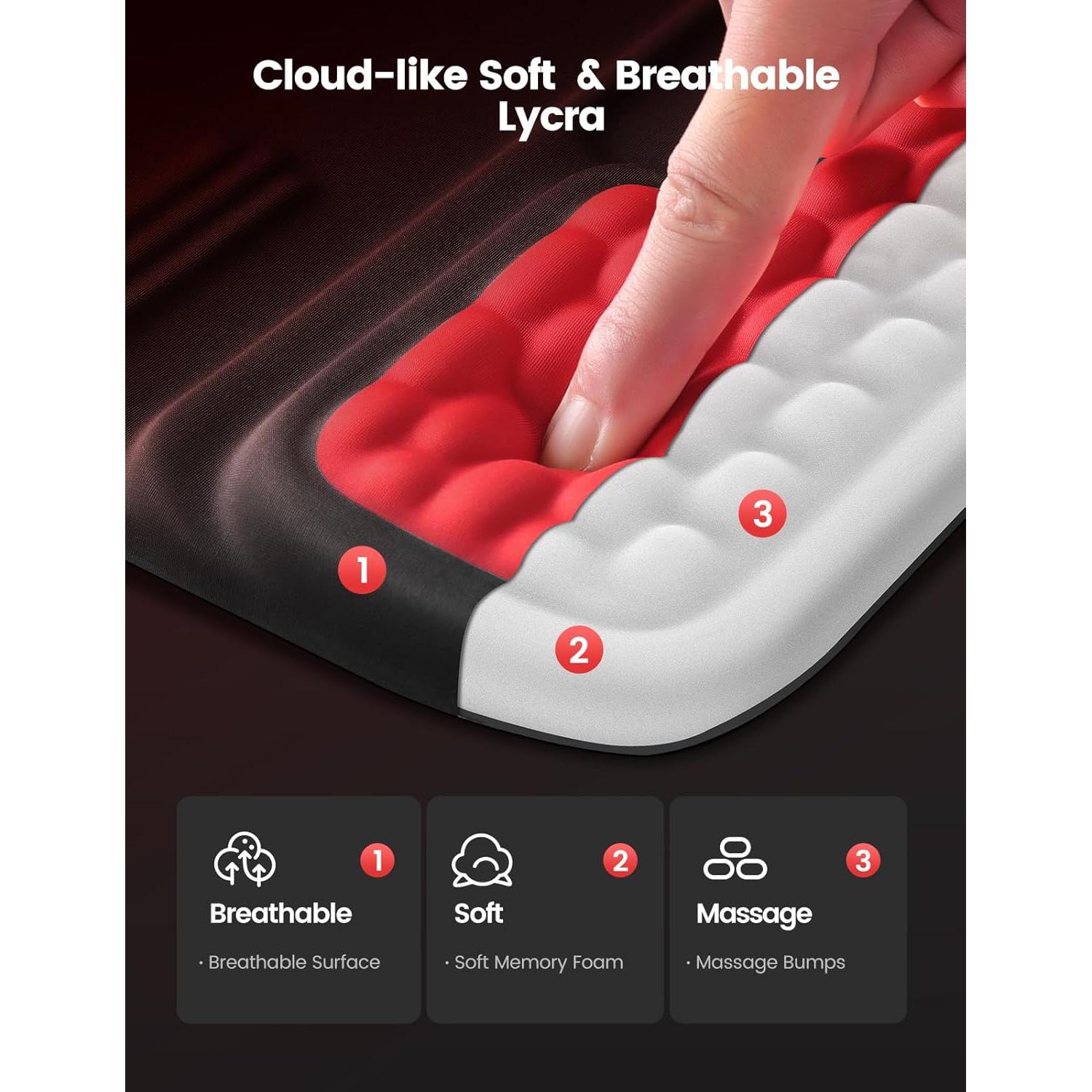 Soporte de Teclado Vaydeer con Reposamuñecas Ergonómico Rojo