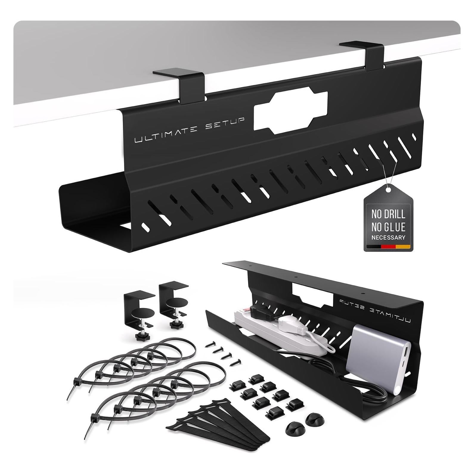 Bandeja de gestión de cables Ultimate Setup 42.9x11cm Negro