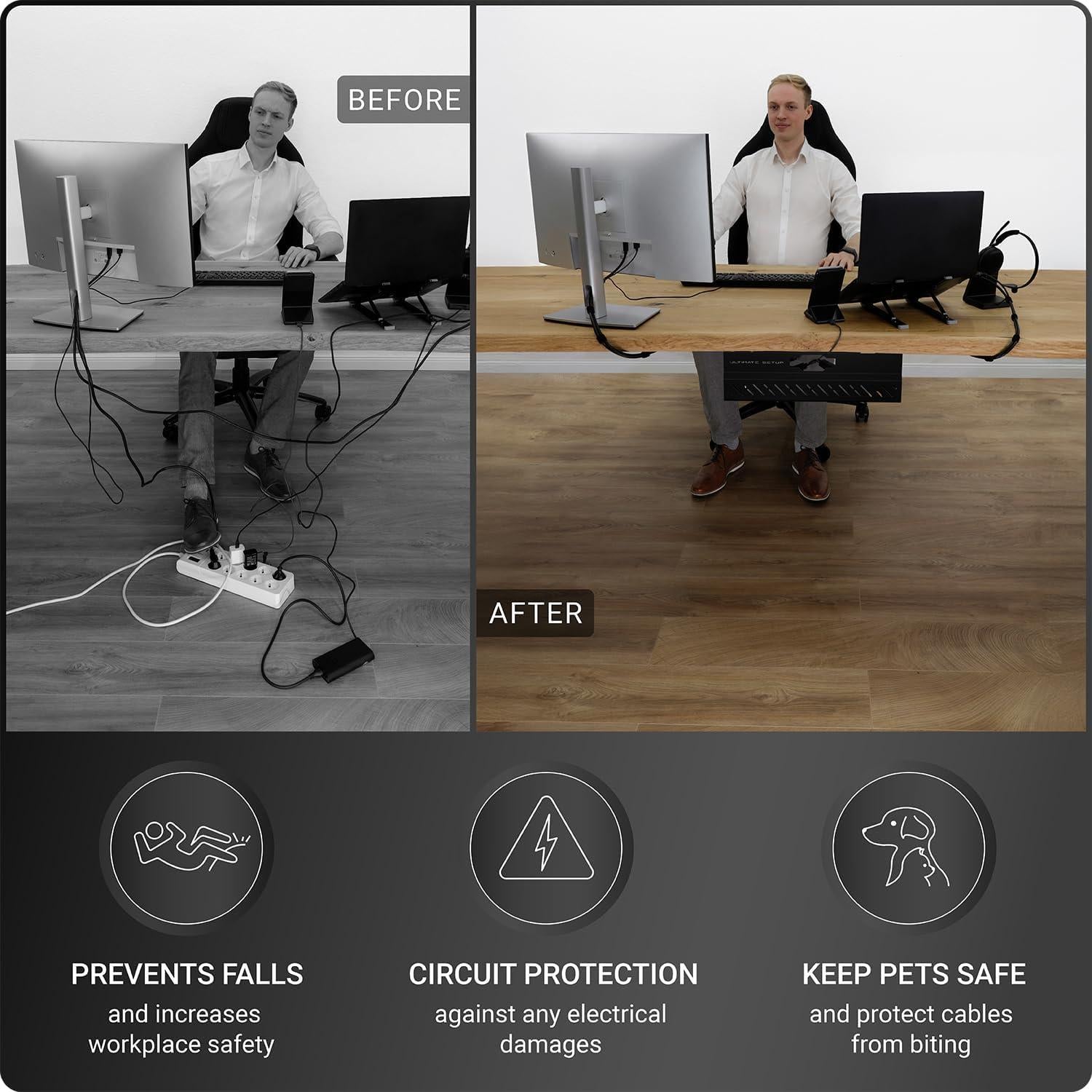 Bandeja de gestión de cables Ultimate Setup 42.9x11cm Negro