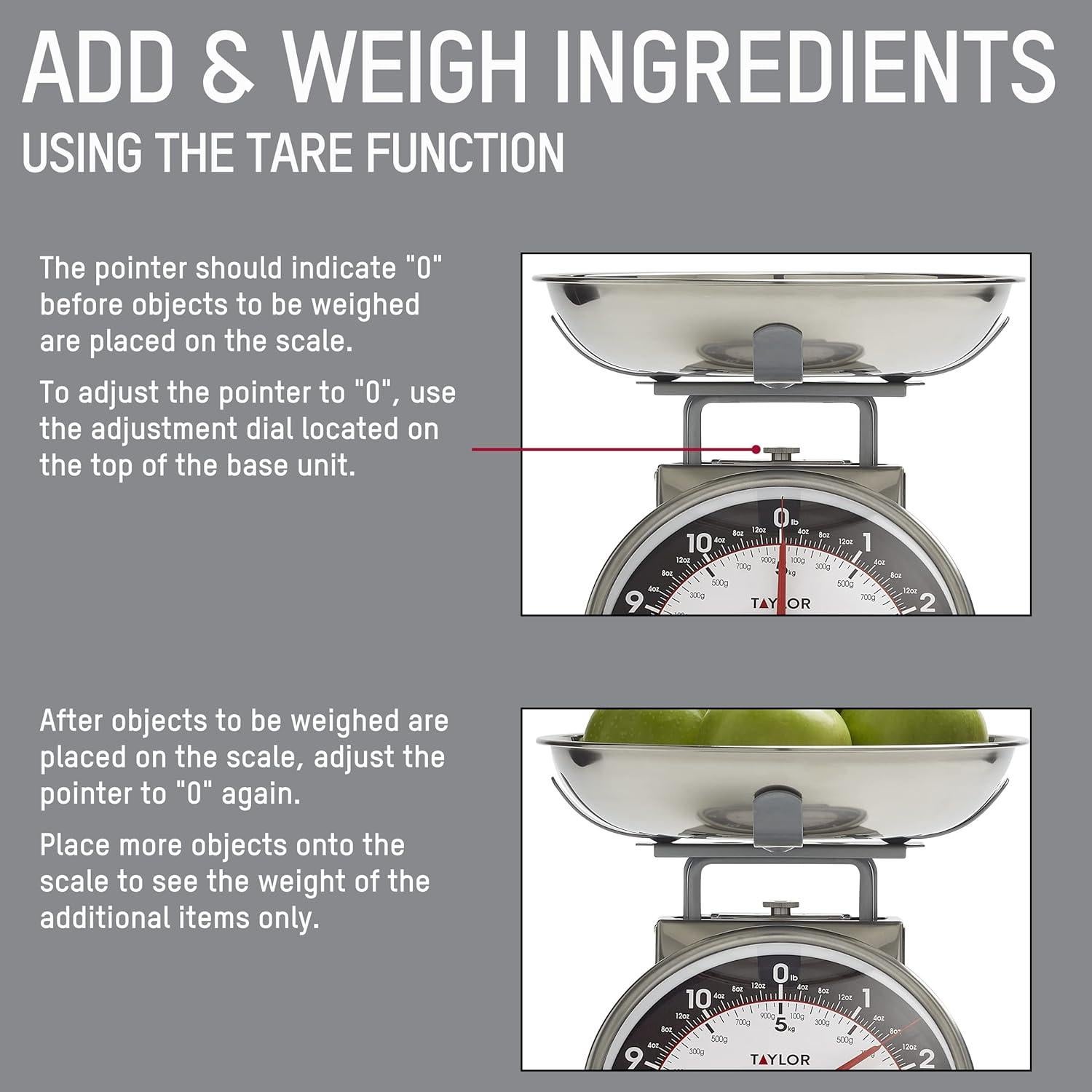 Báscula de Cocina Mecánica Taylor 5kg Analógica con Tazón