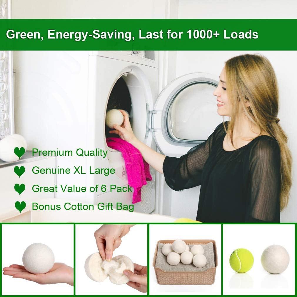 Bolas de Secado de Lana Kintor XL 6 Pack 100% Orgánica