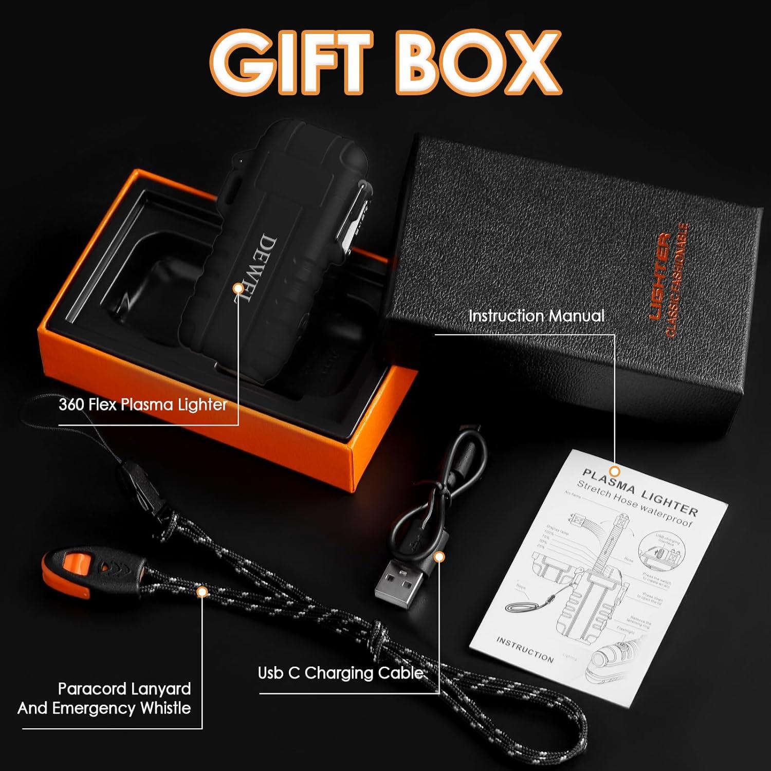 Encendedor Eléctrico DEWEL 360 Flex Recargable USB-C Impermeable