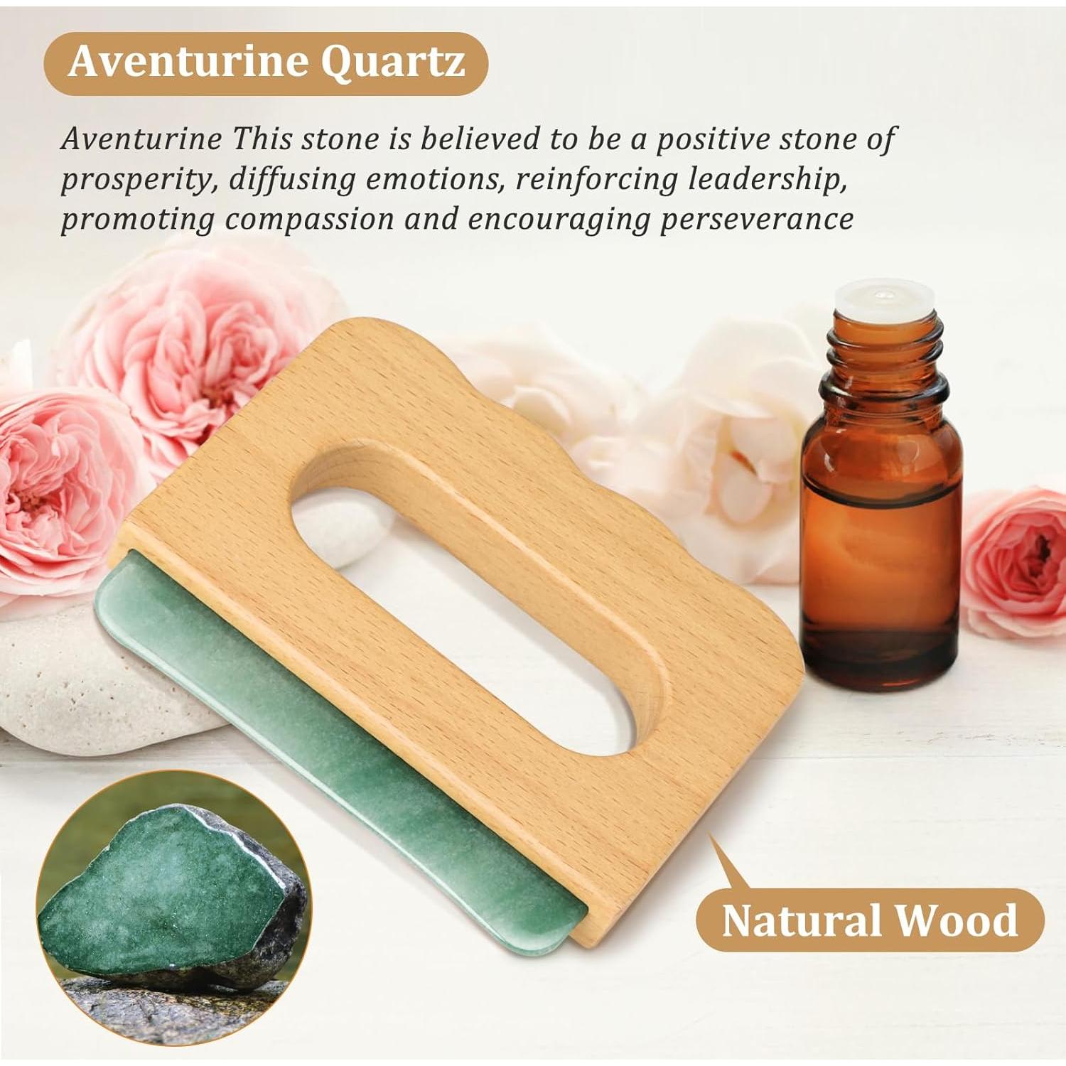 ideayard Body Gua Sha Massage with Wood Handle, Larger Guasha Scraping Tool for Women Men Face Back Neck Leg Body Massage Sculpting