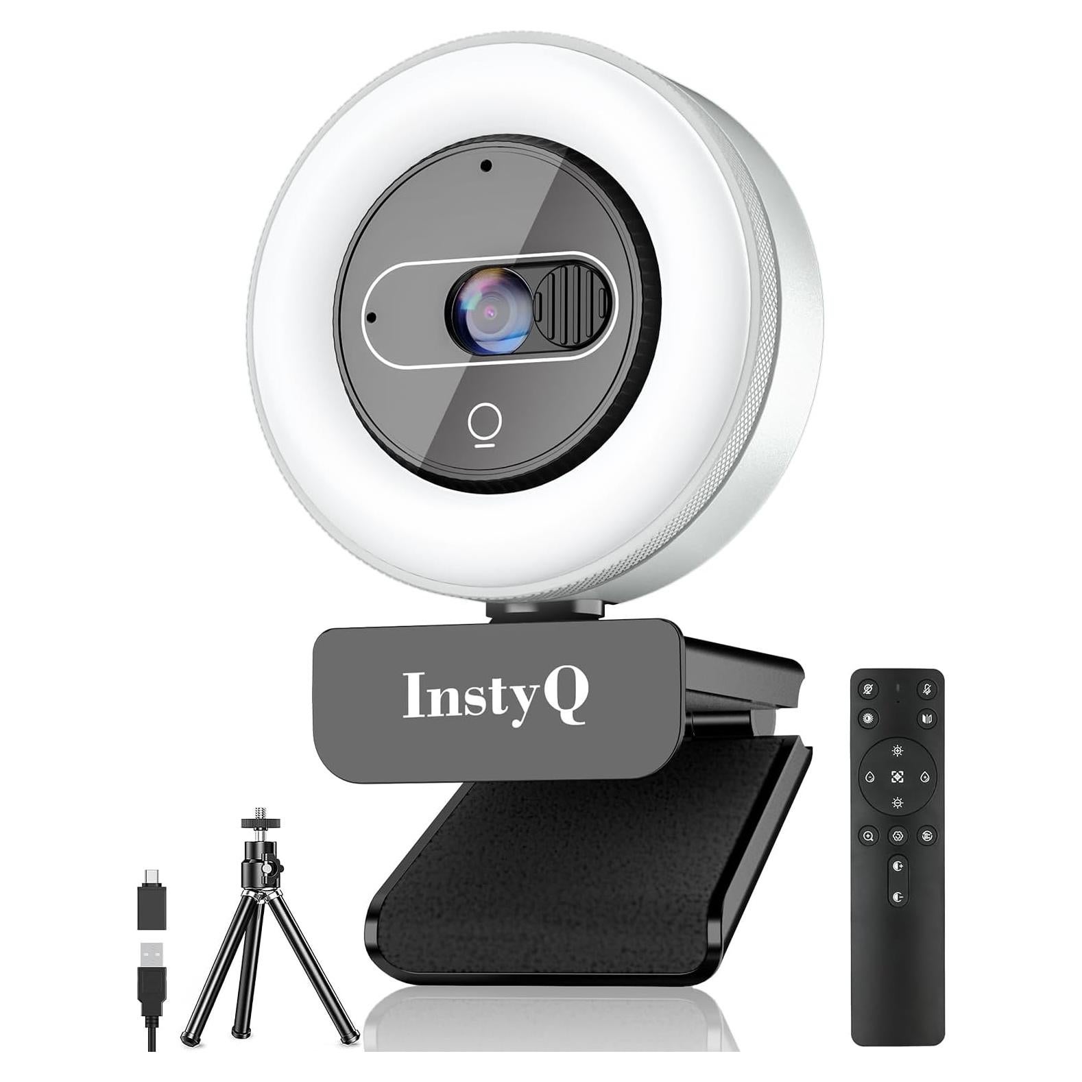 Cámara Web 4K InstyQ con Luz y Control Remoto, USB