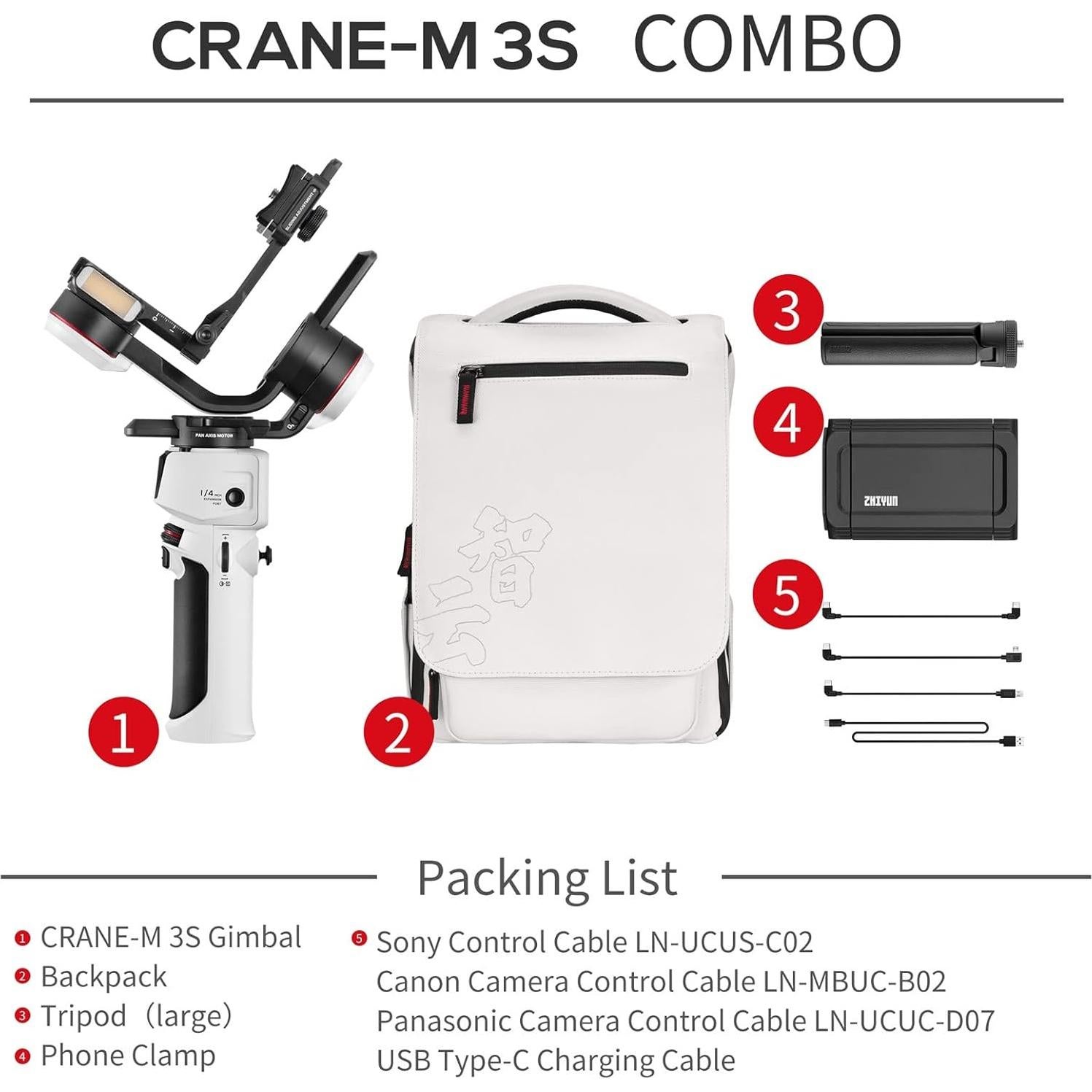 Estabilizador Gimbal Zhiyun Crane M3S Combo para Smartphone y DSLR