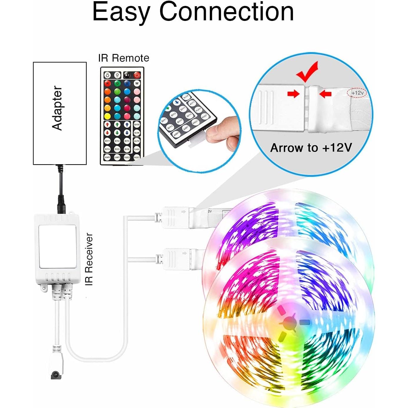 Tiras de Luz LED VOLIVO 30.48m RGB con Control Remoto y App