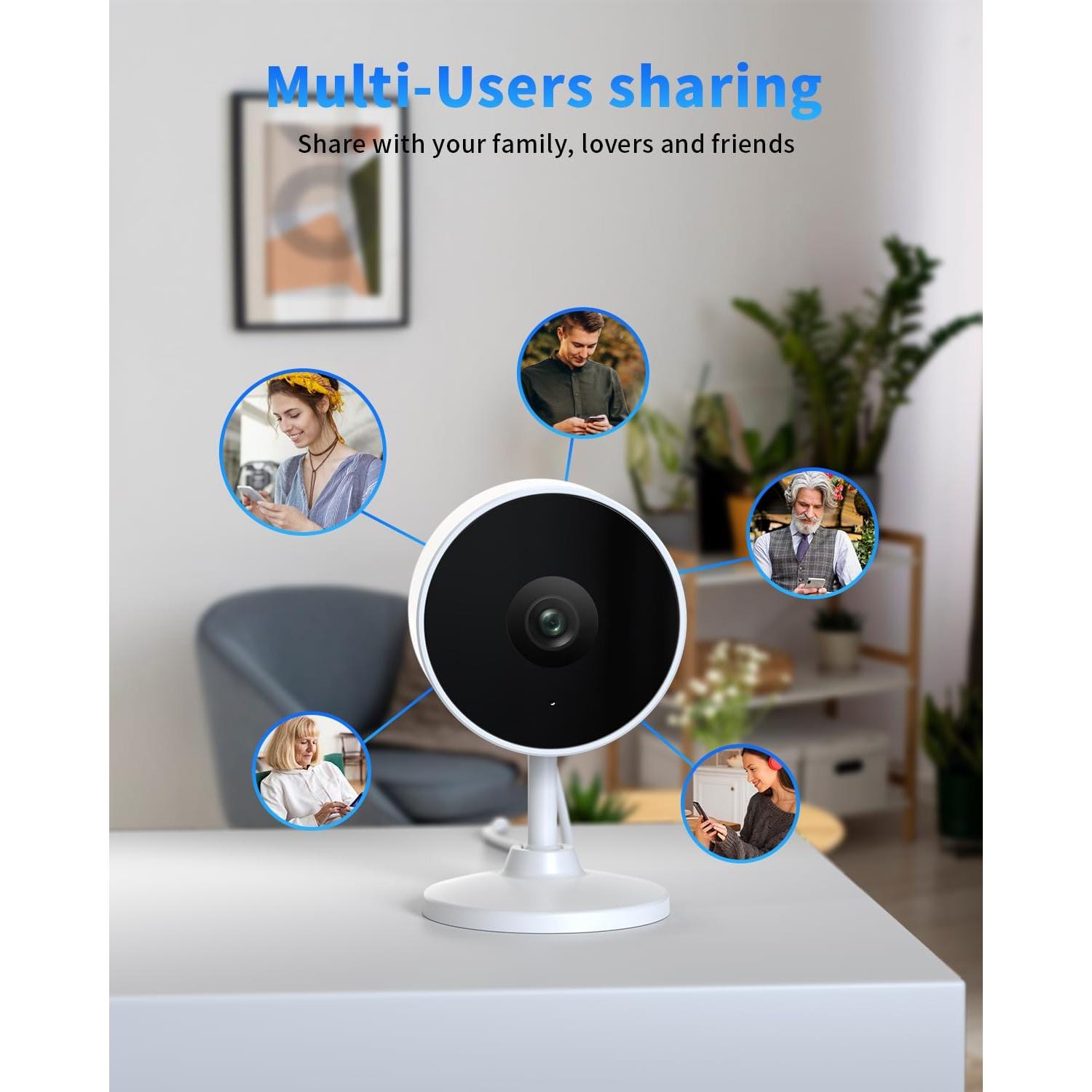 Cámara de Seguridad Interior 2K Mysight con AI y Detección de Movimiento