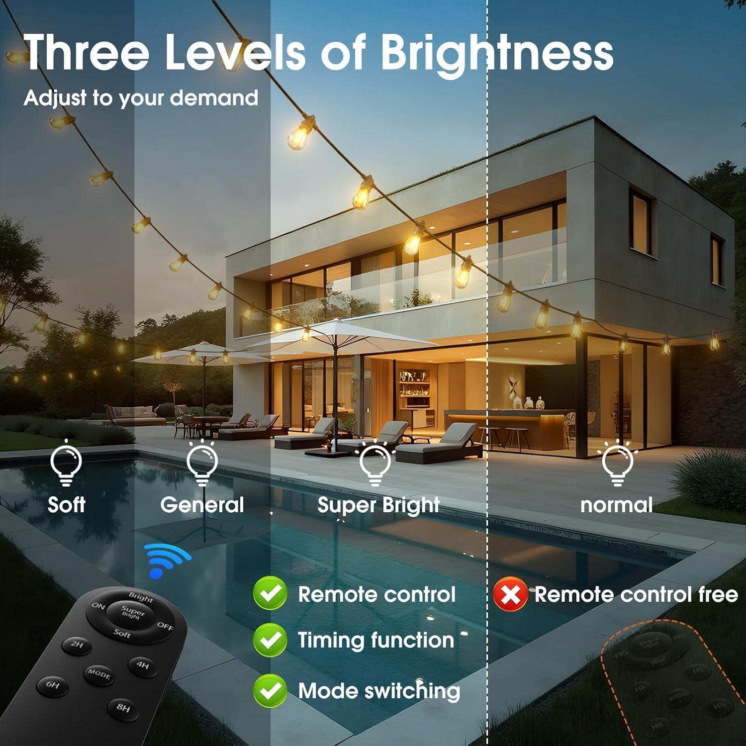 Luces de Cadena Solares KYY 27+6FT con Control Remoto IP65