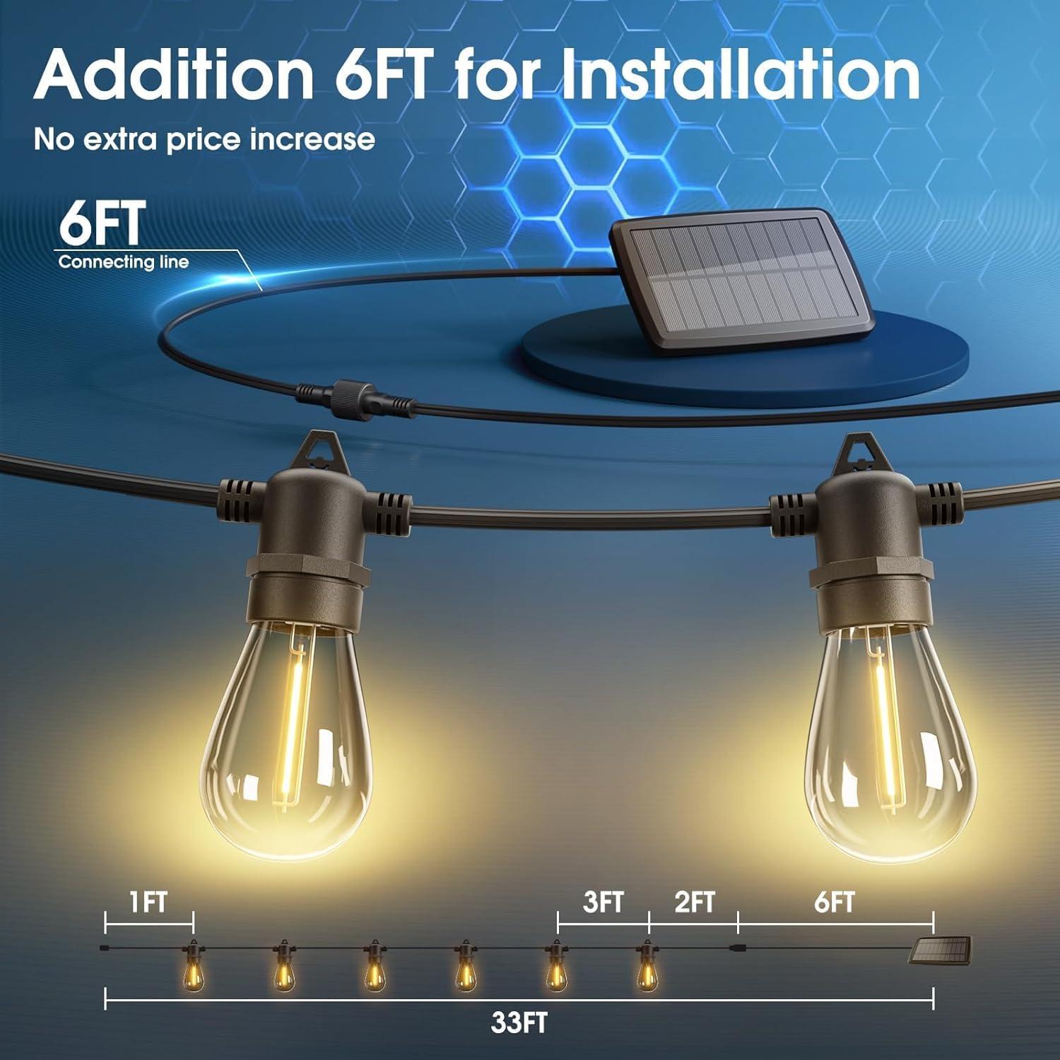 Luces de Cadena Solares KYY 27+6FT con Control Remoto IP65