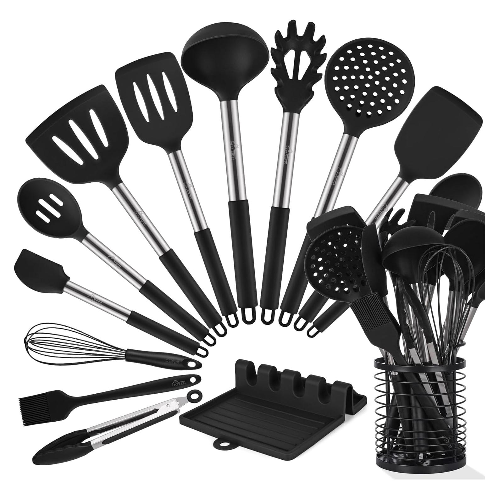 Juego de Utensilios de Cocina HOTEC 14pcs Silicona Resistente