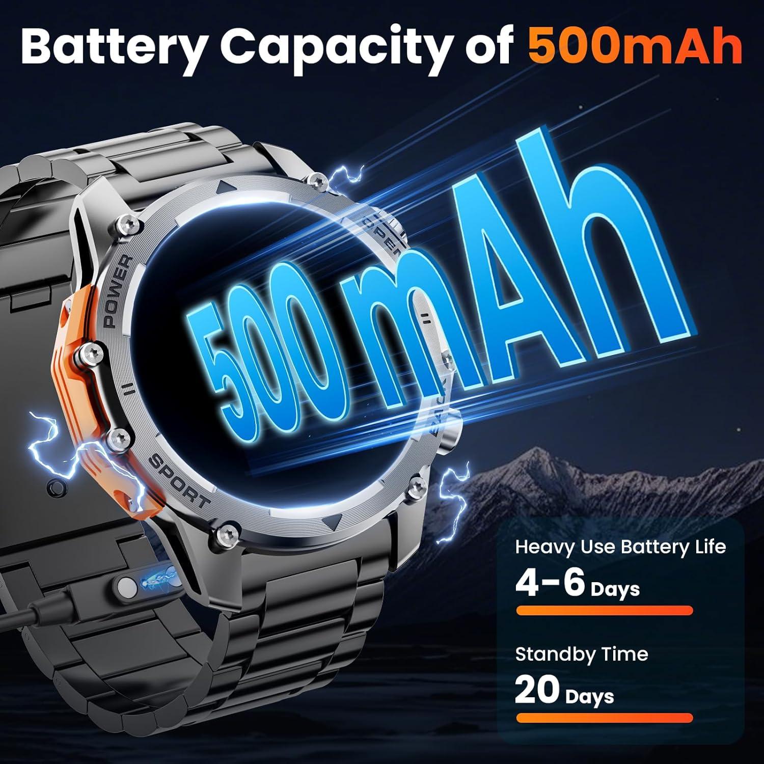 Reloj Inteligente Militar Hwagol 1.52" con Monitoreo de Salud