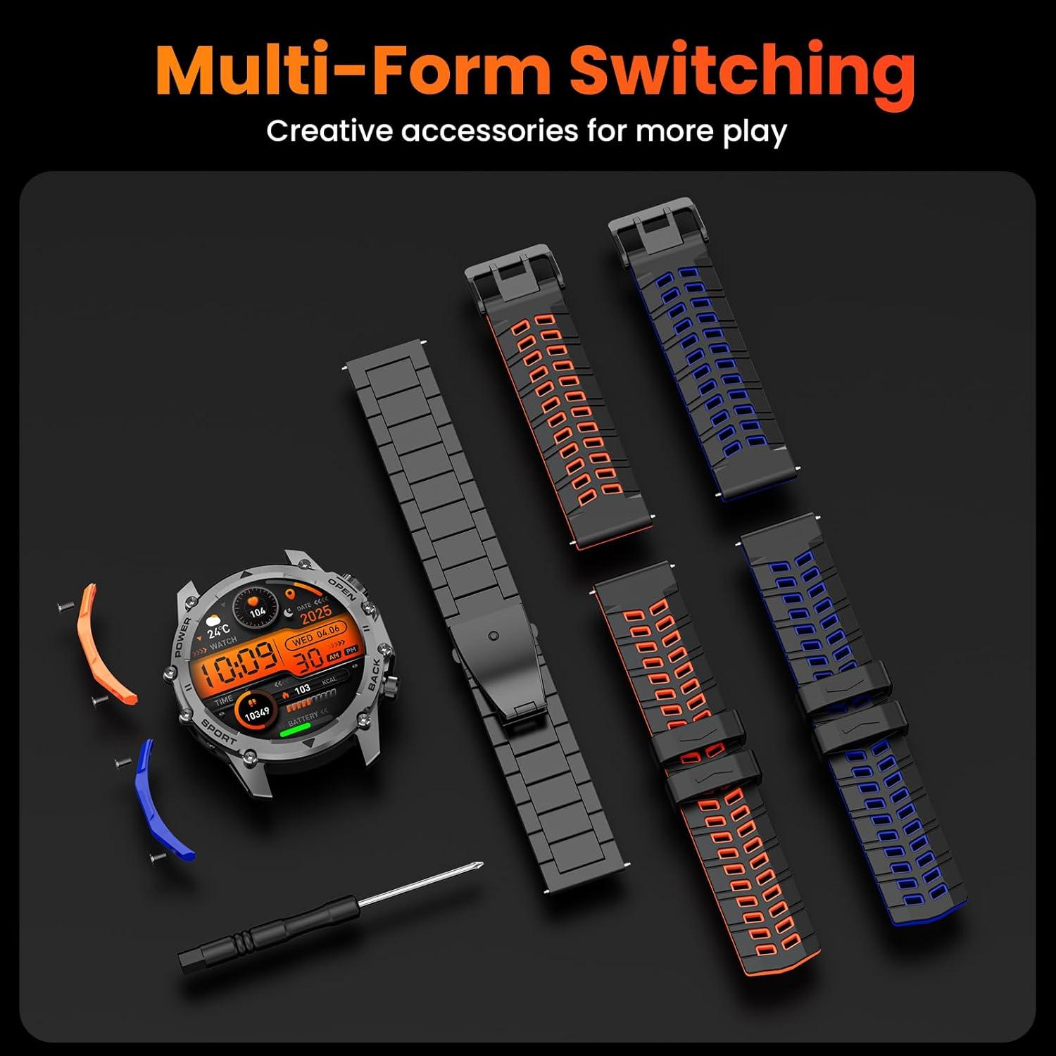 Reloj Inteligente Militar Hwagol 1.52" con Monitoreo de Salud