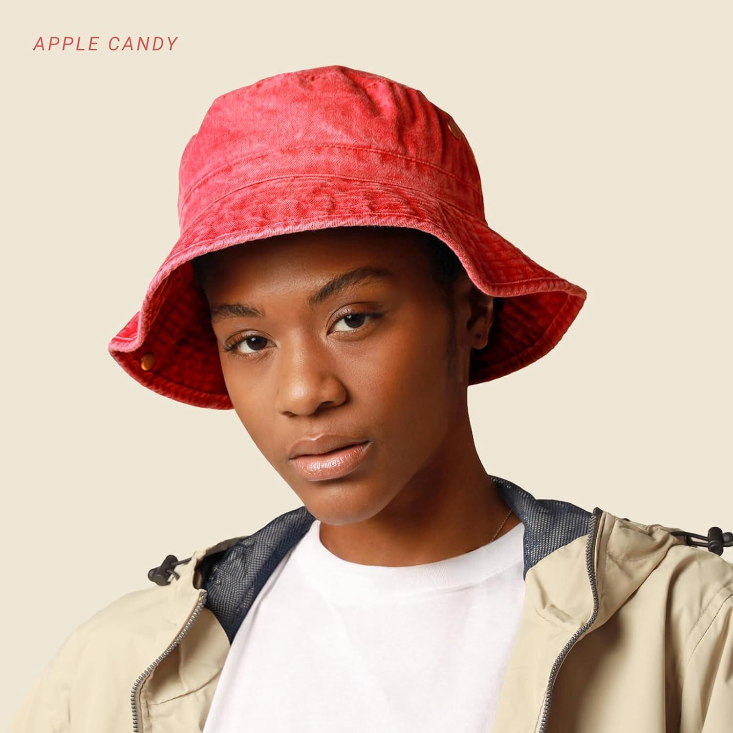 Sombrero de Cubo de Algodón Rojo Manzana CHOK.LIDS - UPF 50+