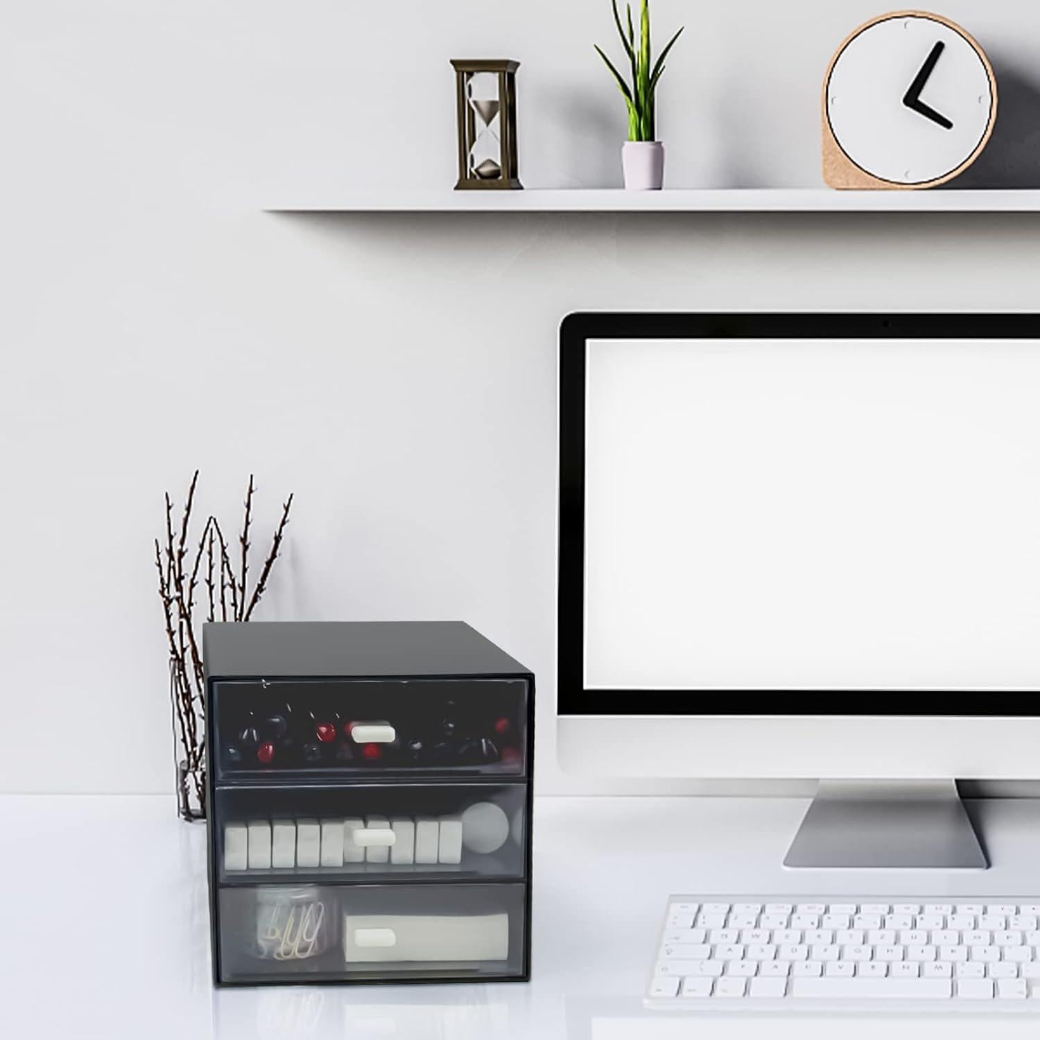 Organizador de Escritorio Zuiaso Negro 3 Cajones ABS