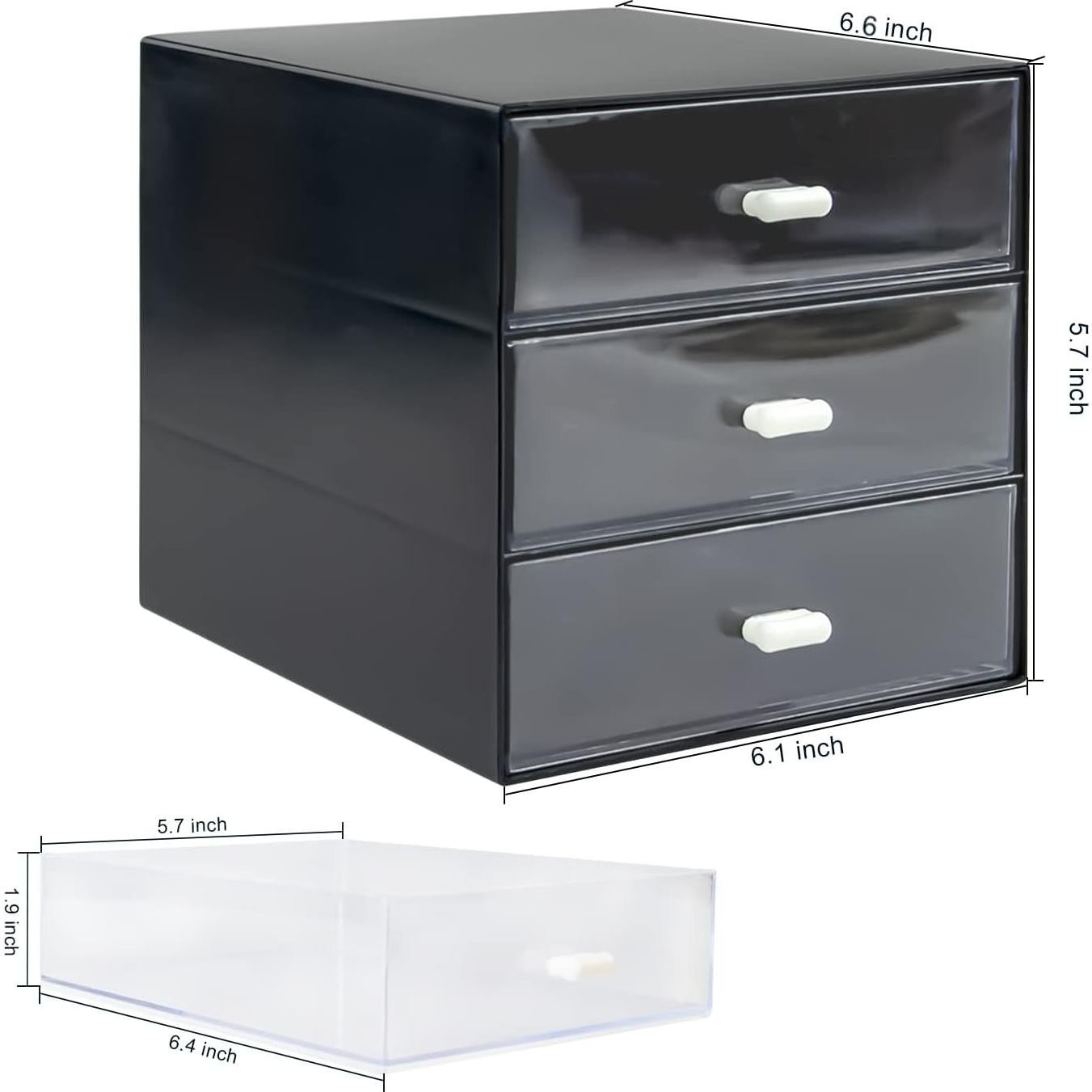 Organizador de Escritorio Zuiaso Negro 3 Cajones ABS