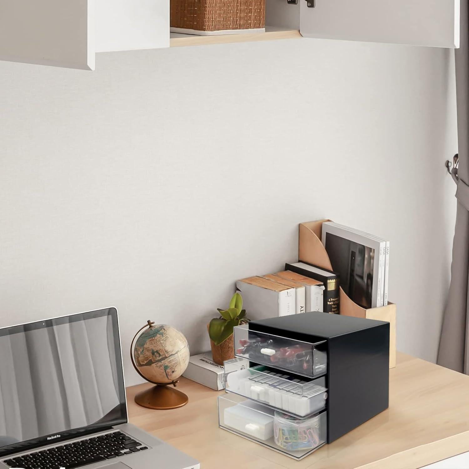 Organizador de Escritorio Zuiaso Negro 3 Cajones ABS