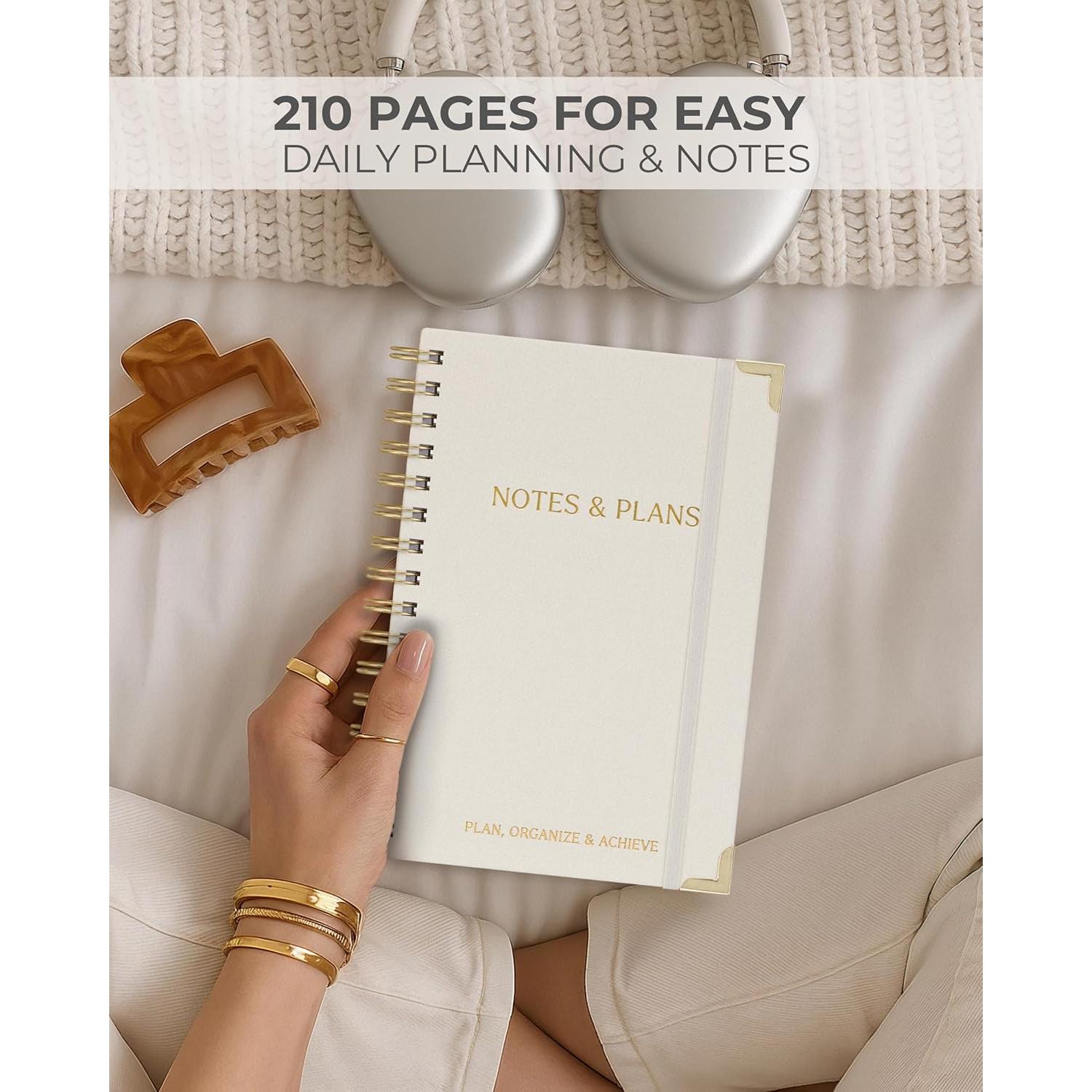 Planificador Diario ZICOTO Beige A5 - 210 Páginas Sin Fecha