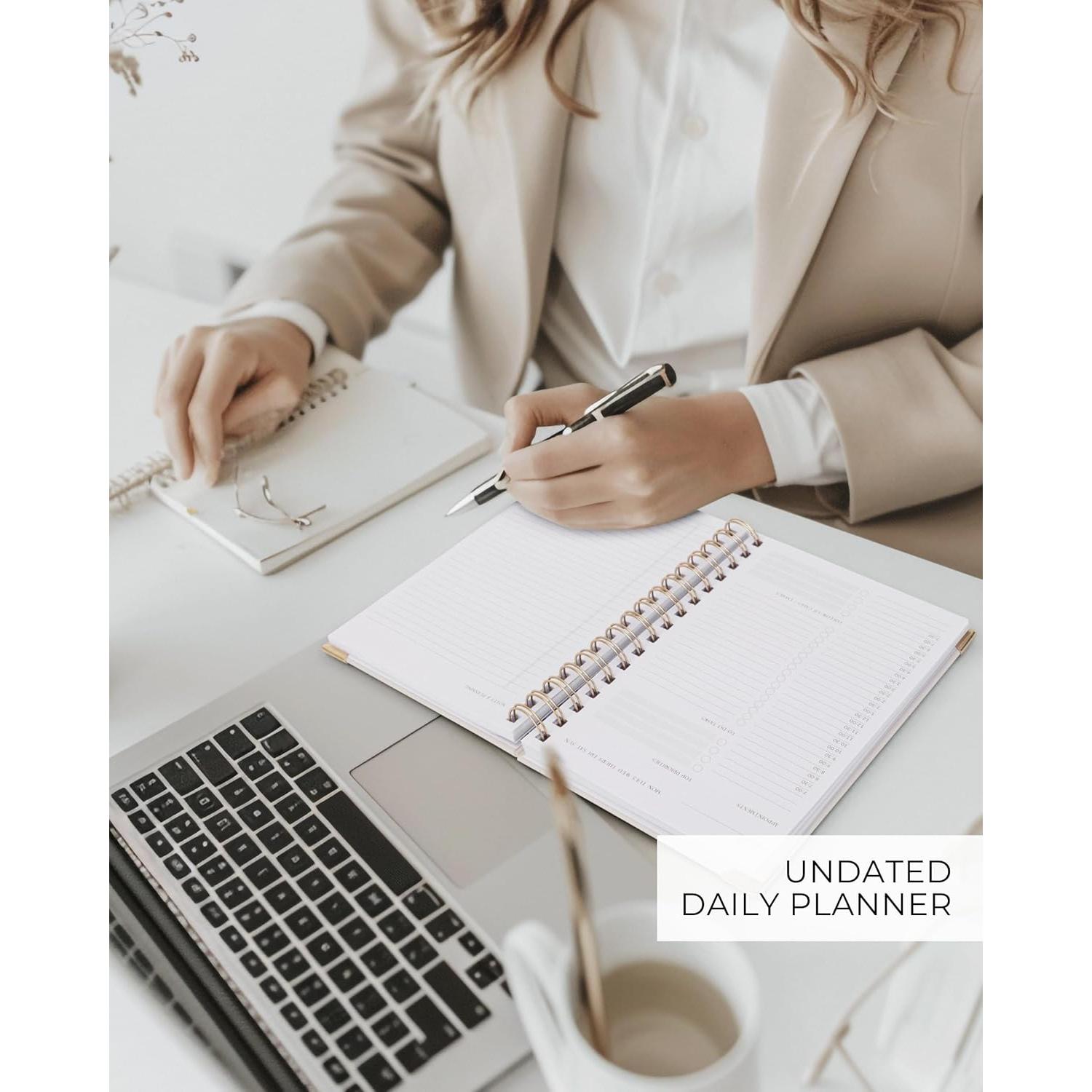 Planificador Diario ZICOTO Beige A5 - 210 Páginas Sin Fecha