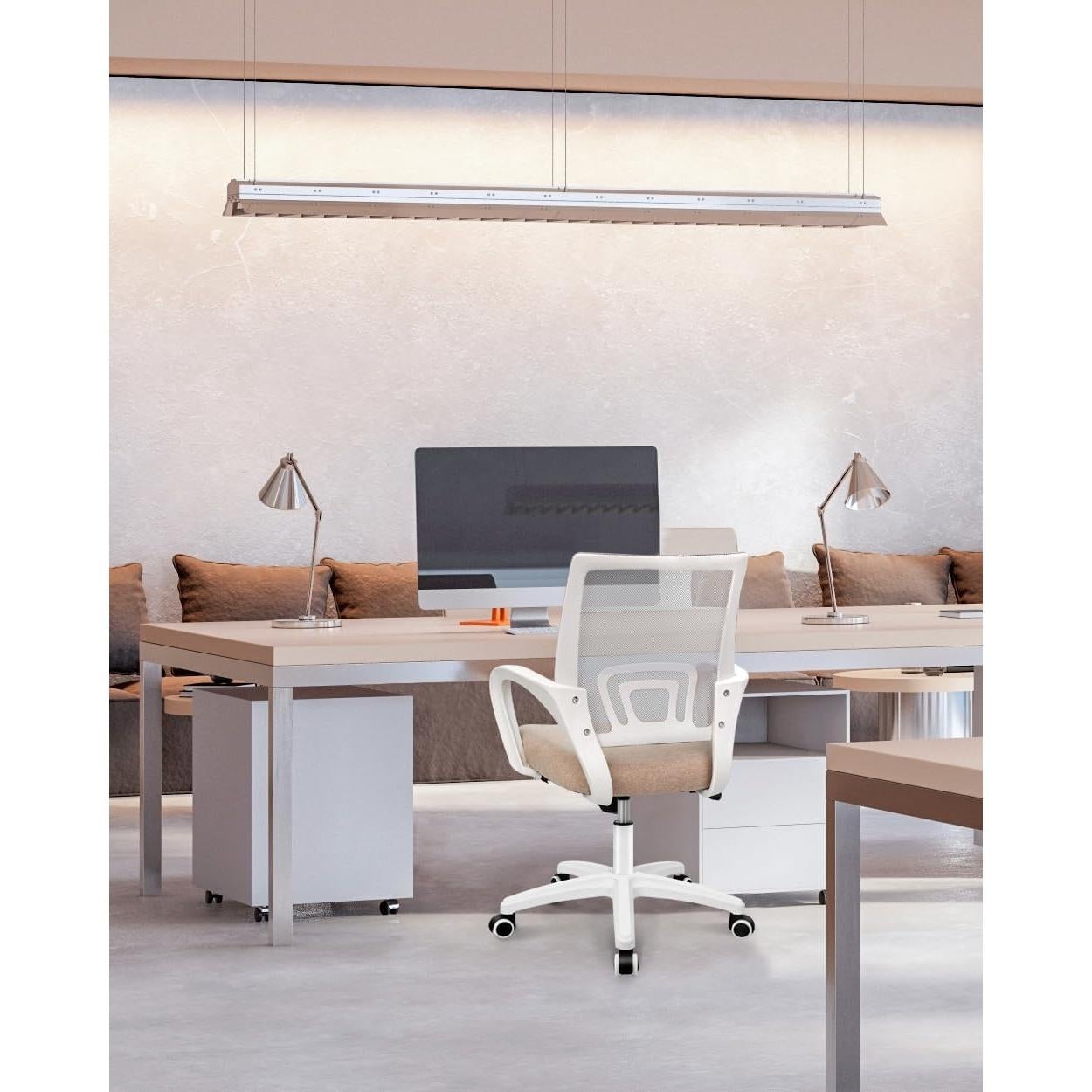 Silla de Oficina NEO Ergonómica de Malla Beige Ajustable