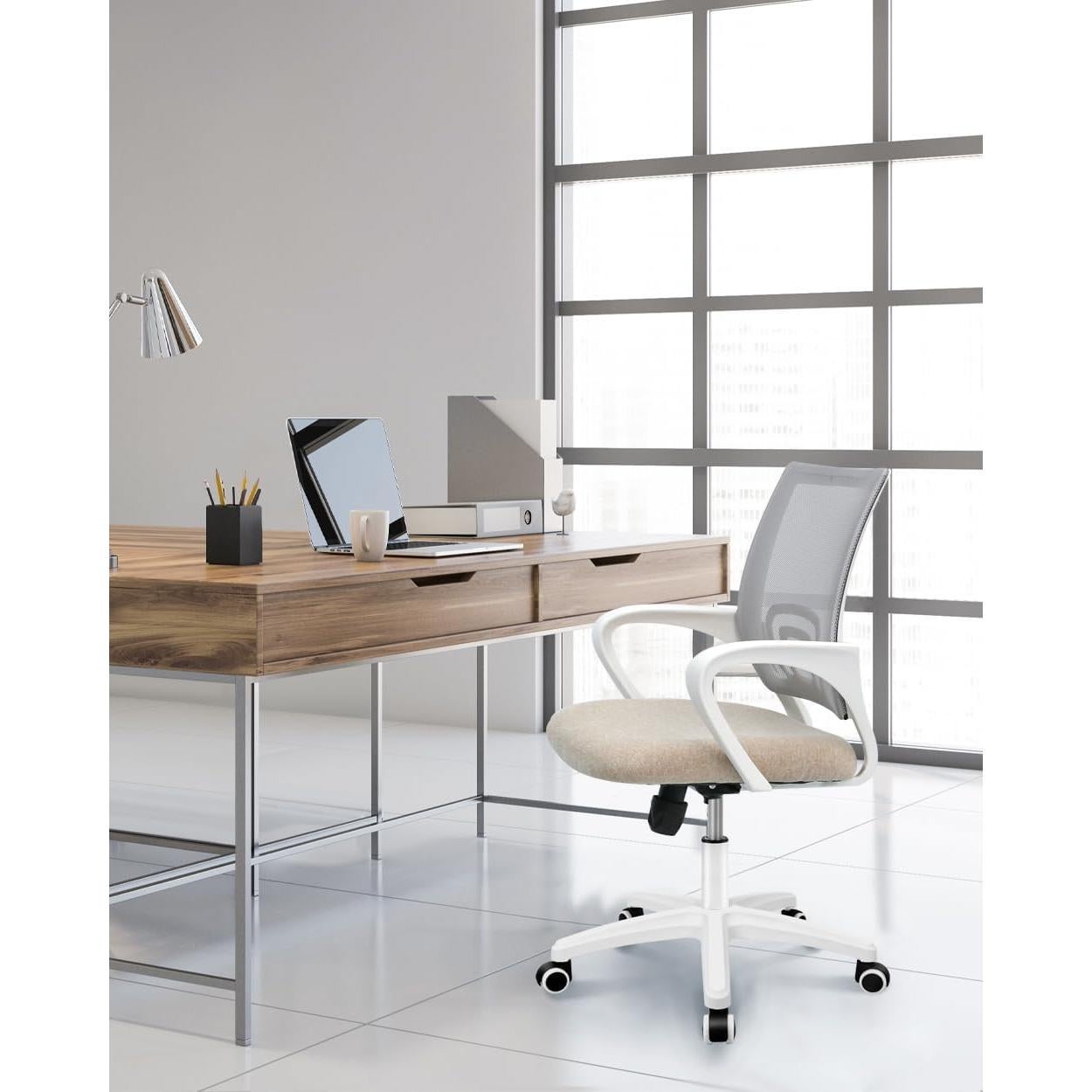Silla de Oficina NEO Ergonómica de Malla Beige Ajustable