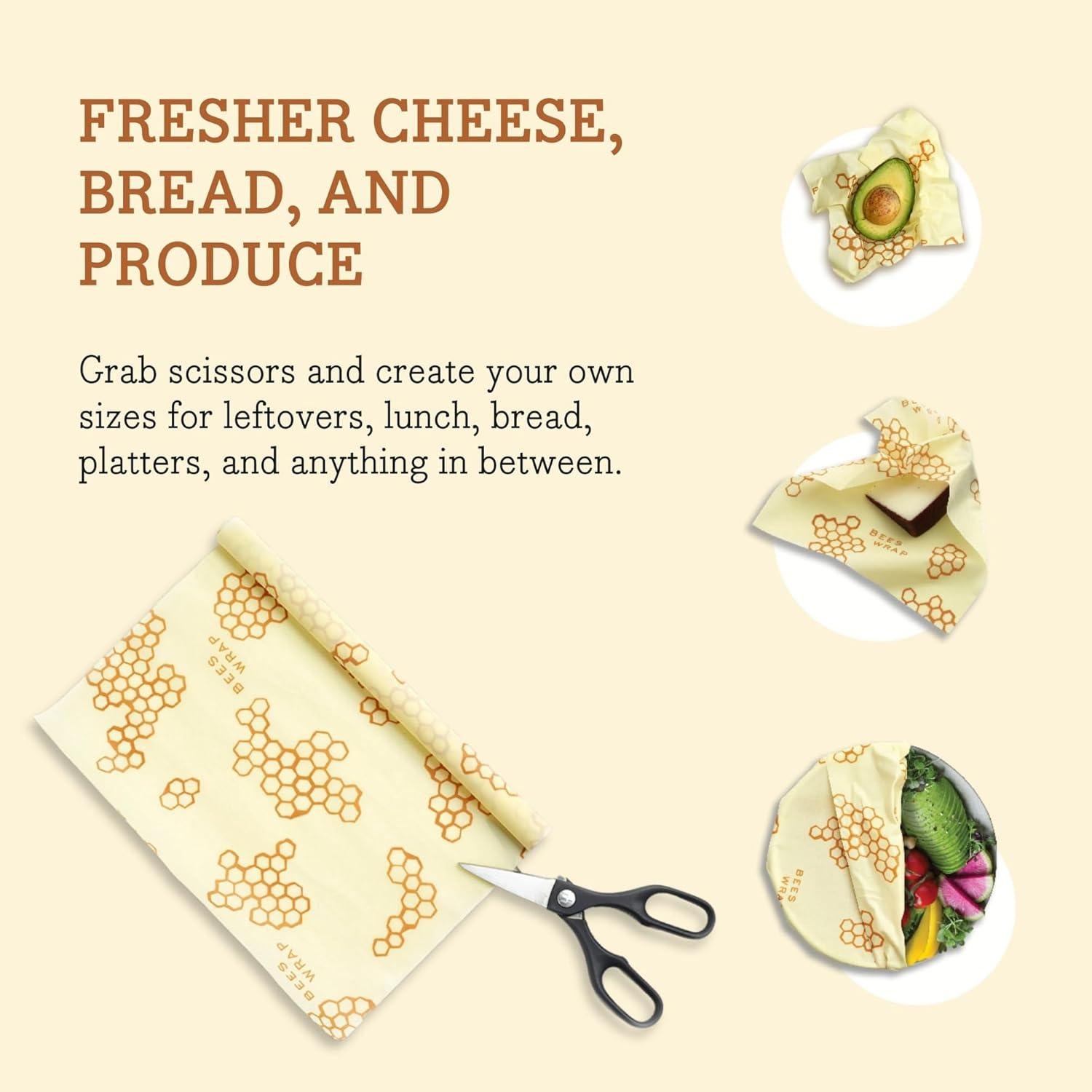 Envoltura de Cera de Abeja Bee's Wrap 35.56x132.08 cm Reutilizable