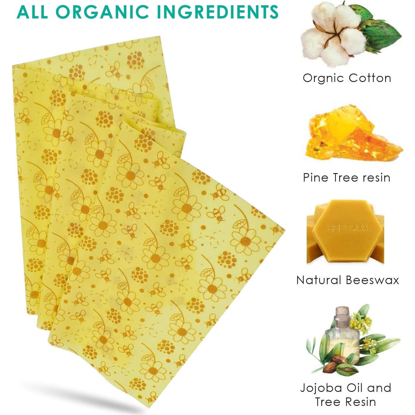 Envolturas de Cera de Abeja Reutilizables ERKOON 33x100 cm