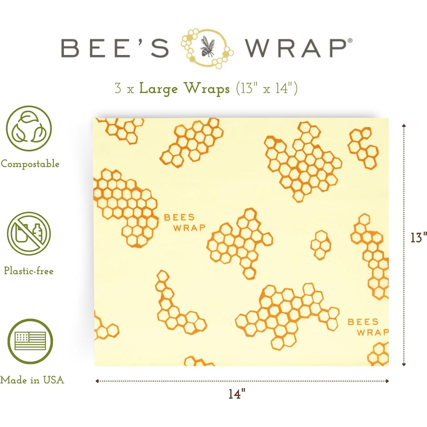Envolturas de Cera de Abeja 3PK Grande - Ecológicas y Reutilizables