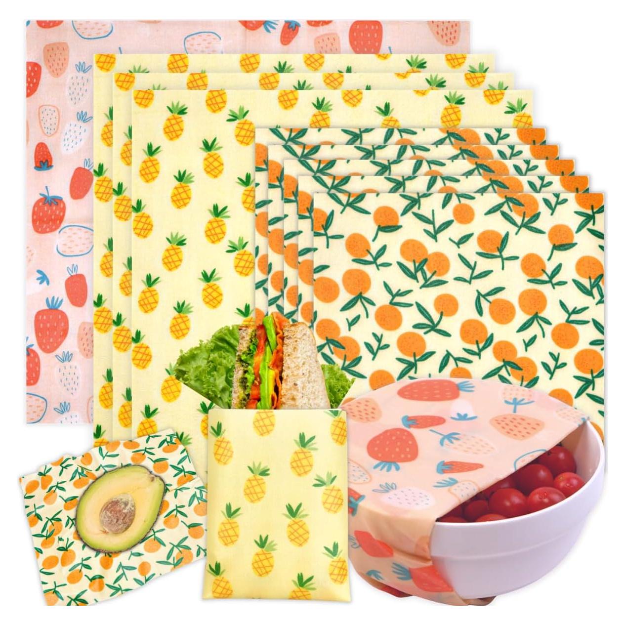 Envolturas de Cera de Abeja Reutilizables BYTTME - 9 Piezas Ecológicas