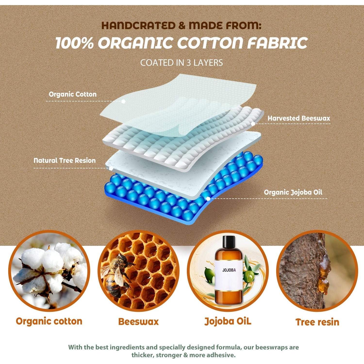 Envolturas de Cera de Abeja Akeeko - Paquete de 3 Tamaños