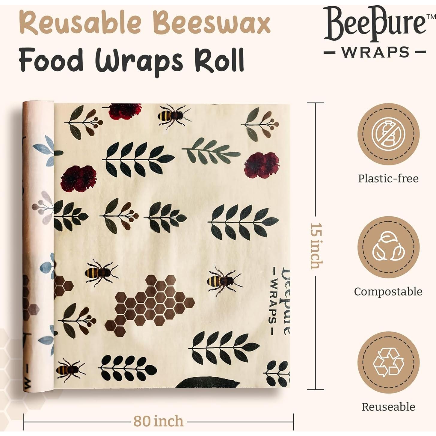 Envoltura de Cera de Abeja BeePure 38.1 cm Ecológica Reutilizable