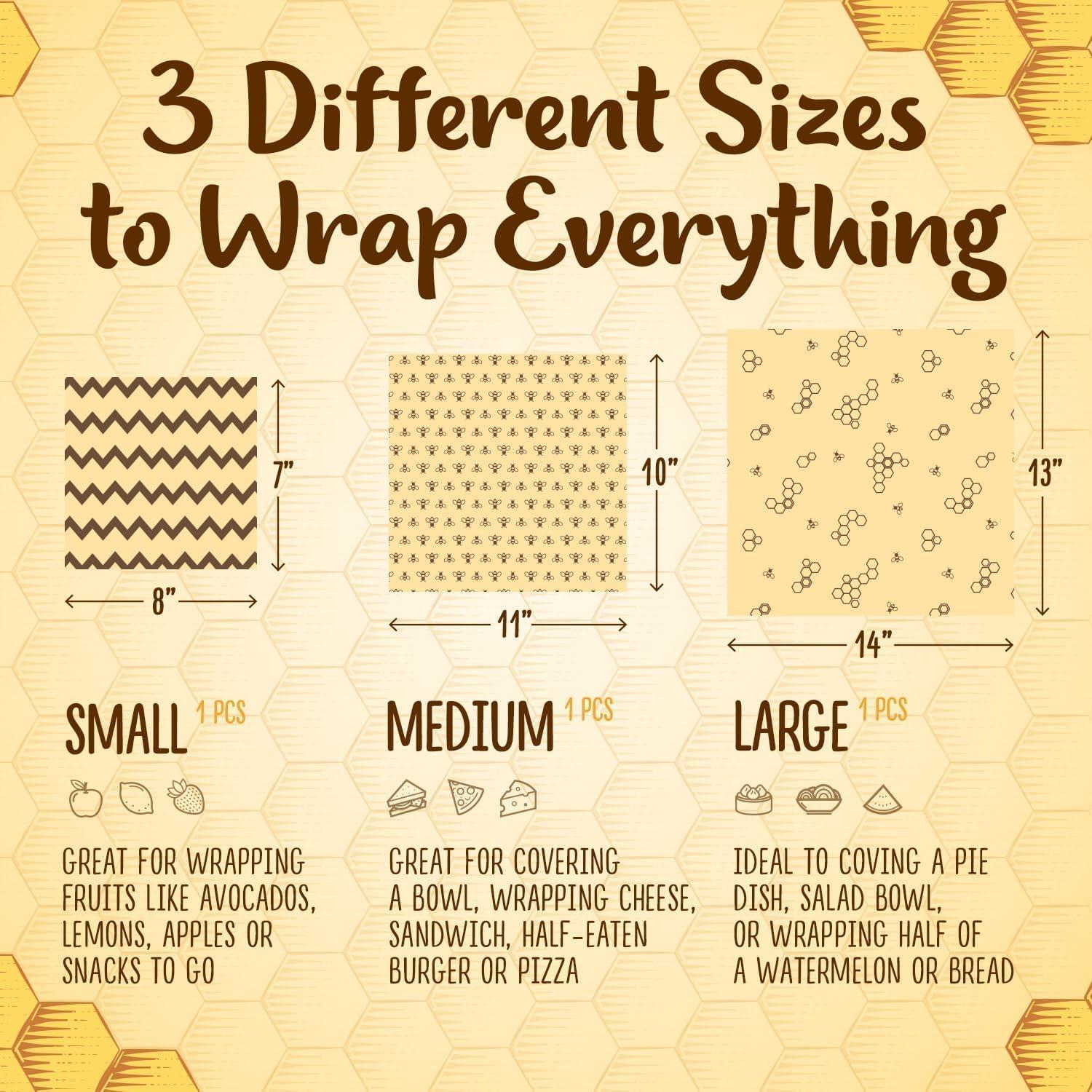 Envolturas de Cera de Abeja Reutilizables ClinkinOn - 3 Tamaños