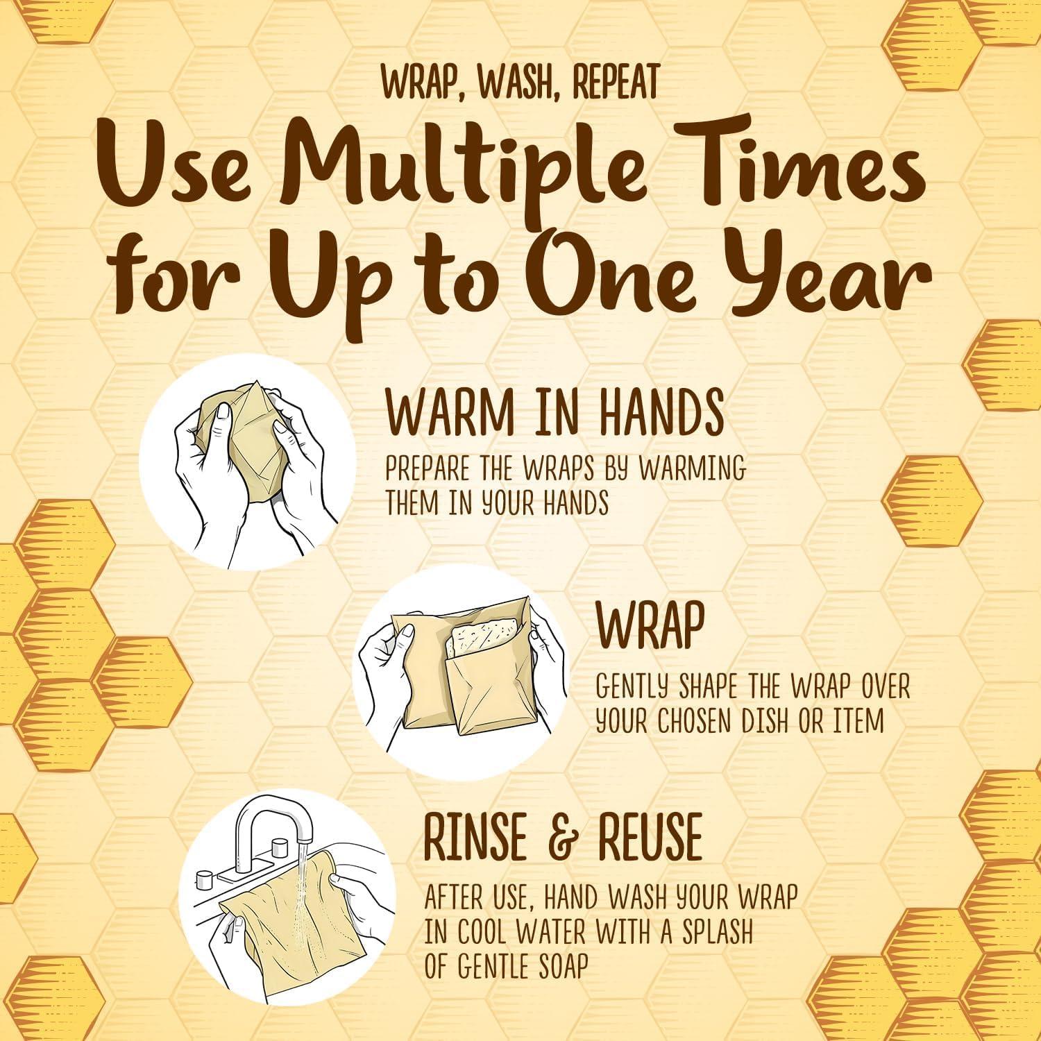 Envolturas de Cera de Abeja Reutilizables ClinkinOn - 3 Tamaños