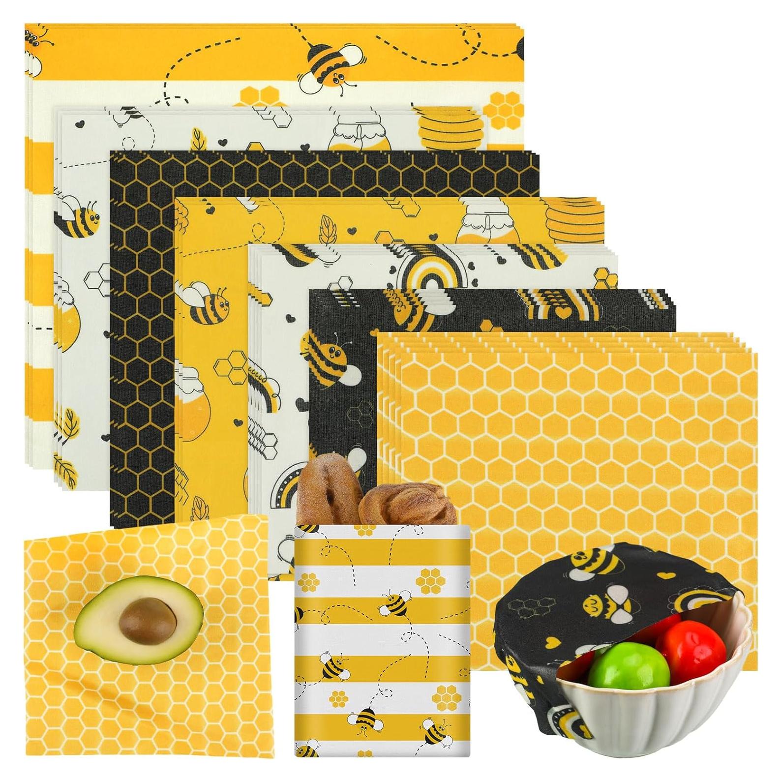 Envolturas de Cera de Abeja Reutilizables Tranqun - 27 Piezas