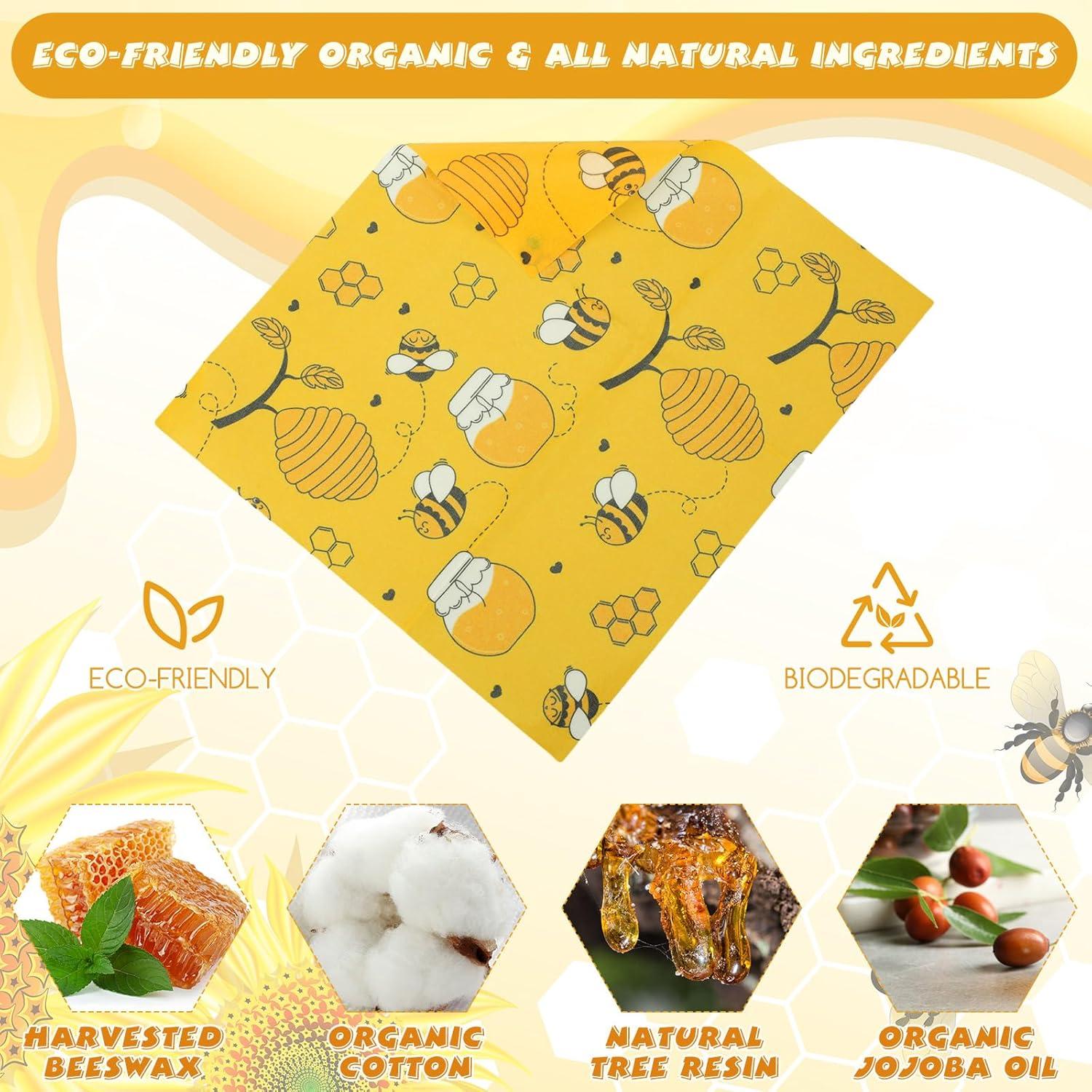 Envolturas de Cera de Abeja Reutilizables Tranqun - 27 Piezas