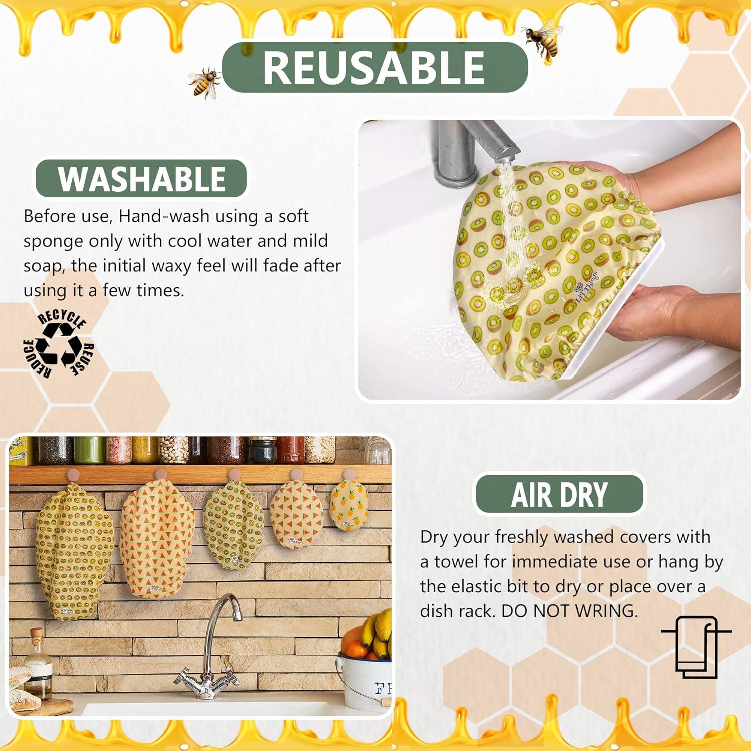 Cubiertas Reutilizables de Cera de Abeja Li'l Things - 5 Piezas