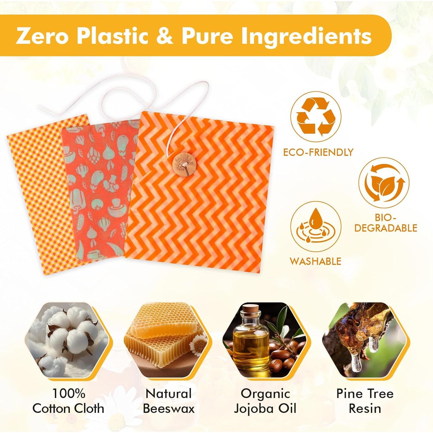 Envolturas de Cera de Abeja Reutilizables Lyvhoris 3 Pzs