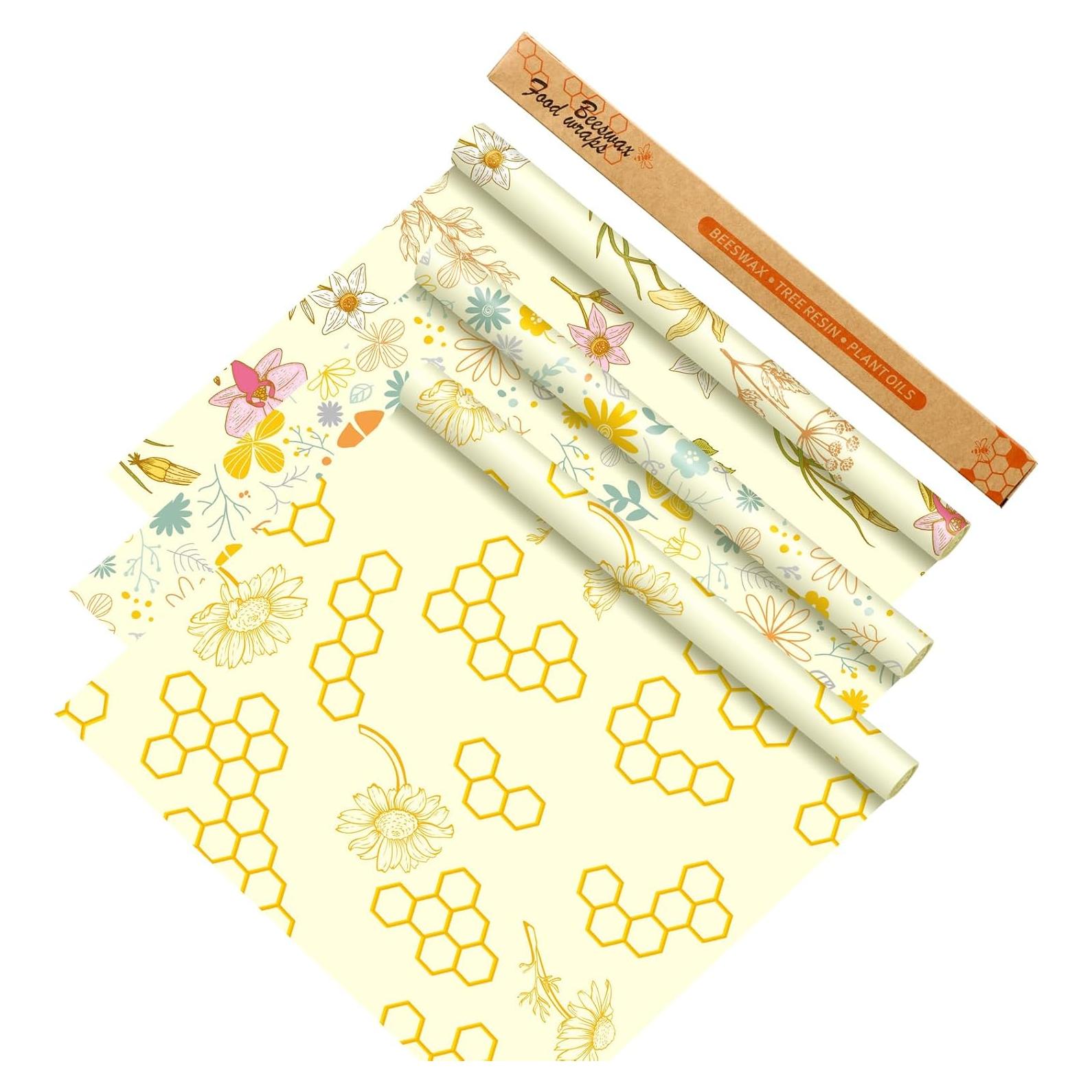 3 Rollos Envolturas de Alimentos Cera de Abeja Noveread 33x150cm