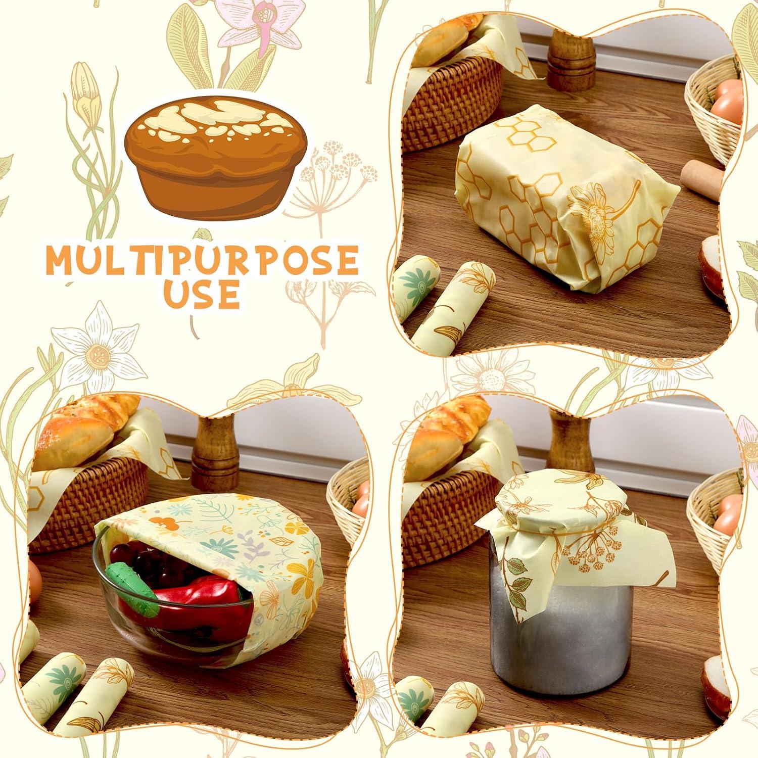 3 Rollos Envolturas de Alimentos Cera de Abeja Noveread 33x150cm