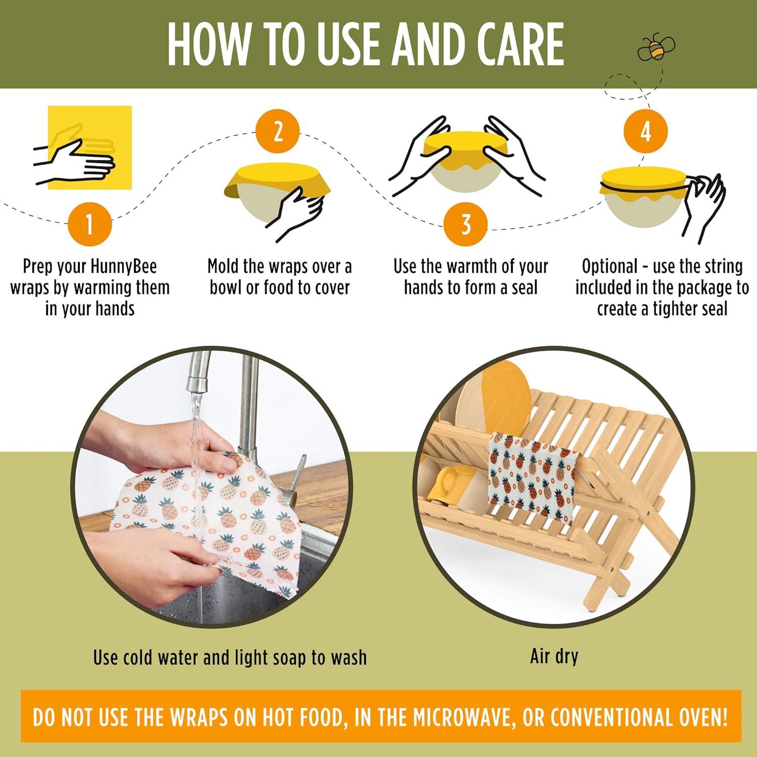 Envolturas de Cera de Abeja Trifecta Living Co. Set de 7