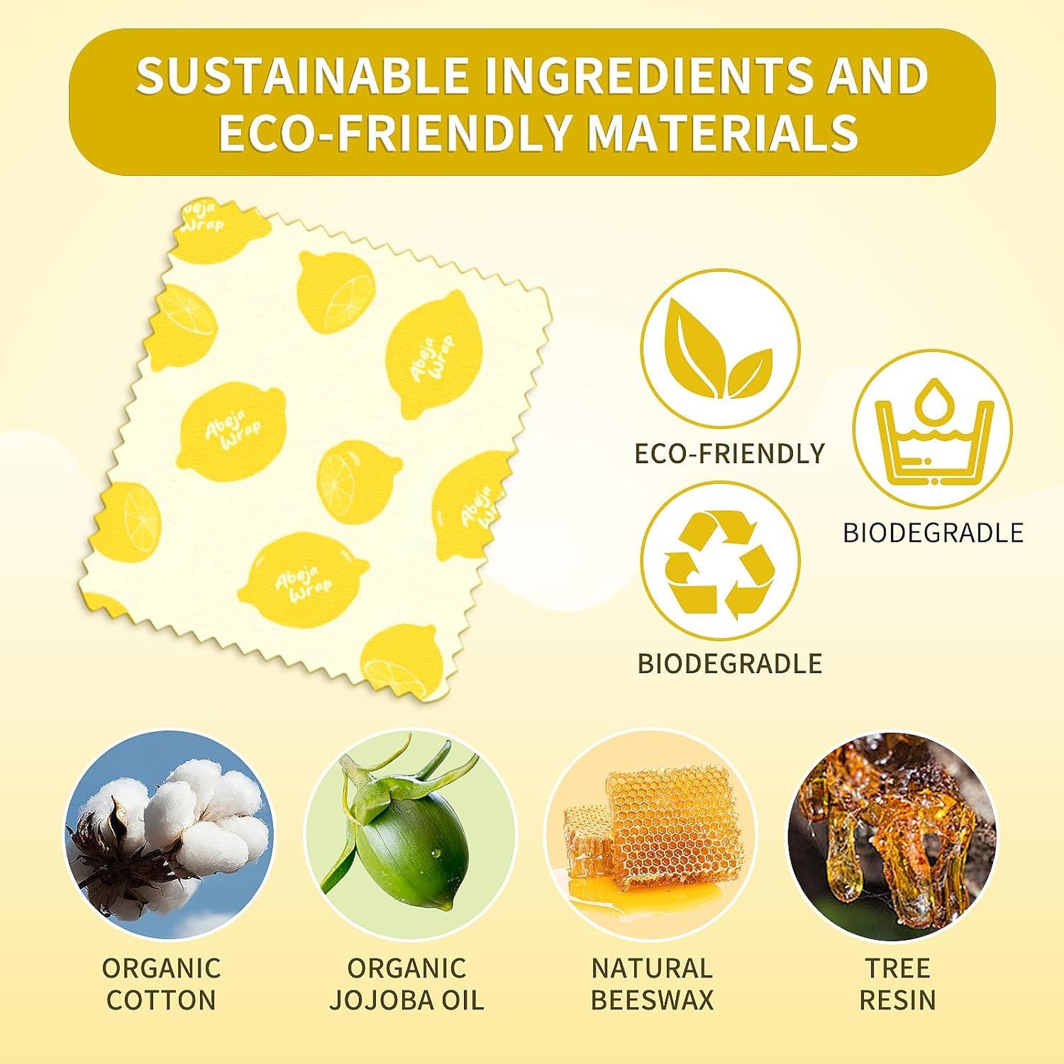 Envolturas de Cera de Abeja Reutilizables 9-Pack Abejawrap