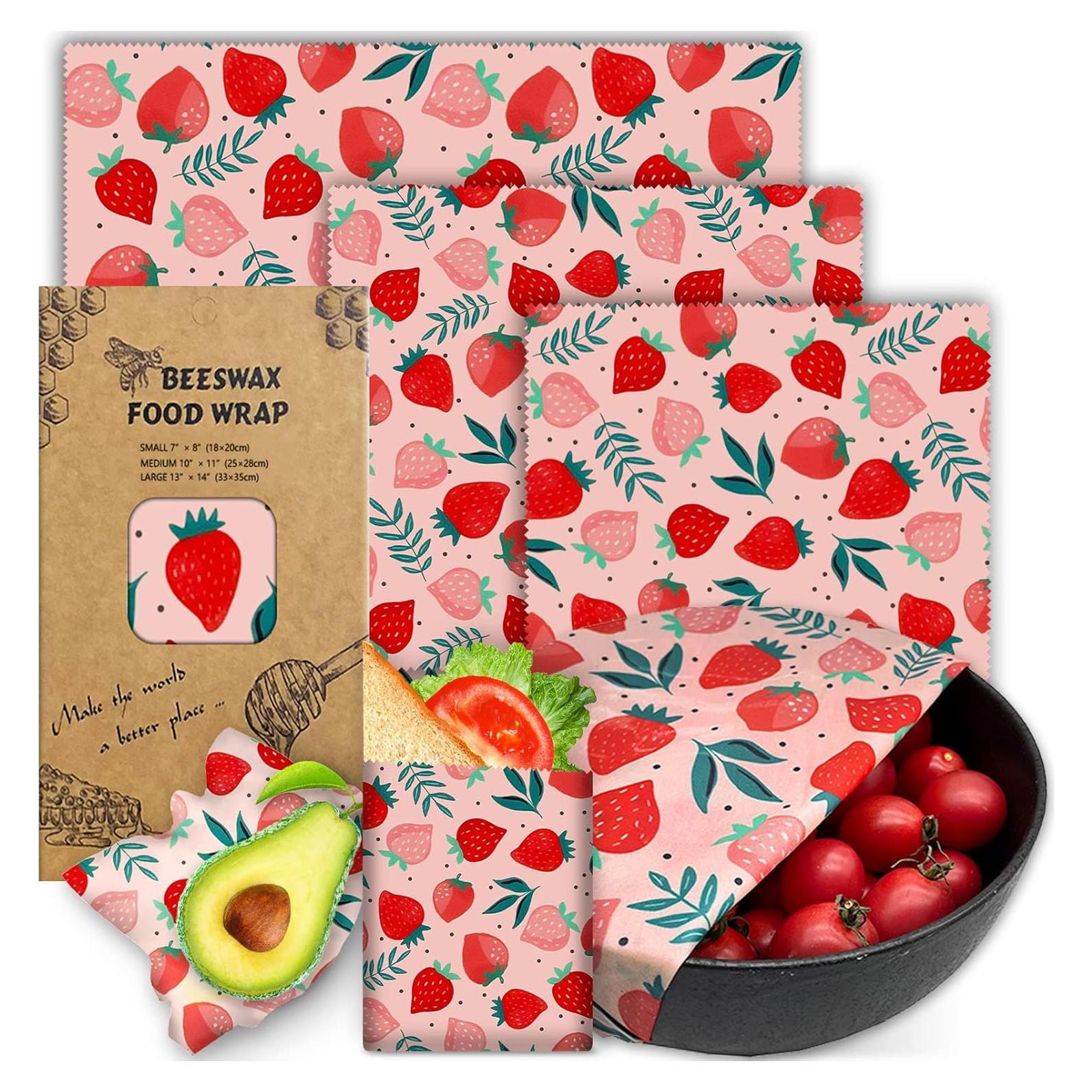 Envolturas de Cera de Abeja Orgánicas Reutilizables - 3 Piezas