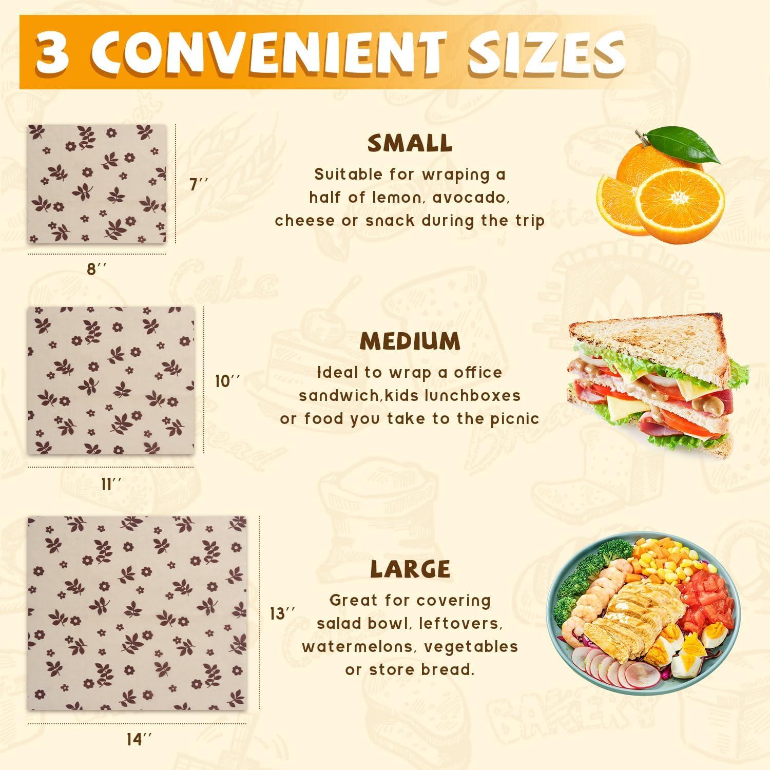 Bolsas de Pan de Cera de Abeja VAKEEN 2 Unidades Reutilizables