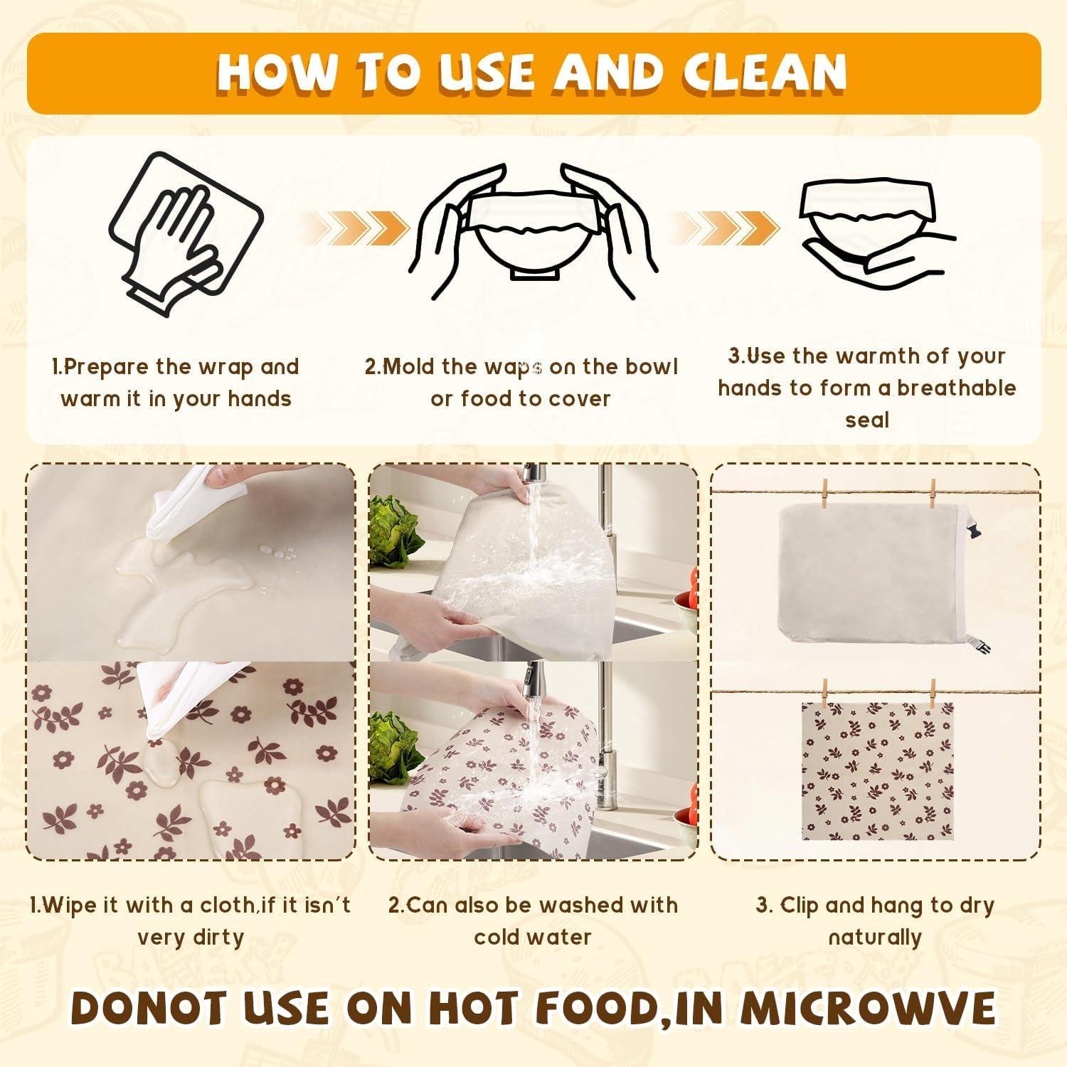 Bolsas de Pan de Cera de Abeja VAKEEN 2 Unidades Reutilizables