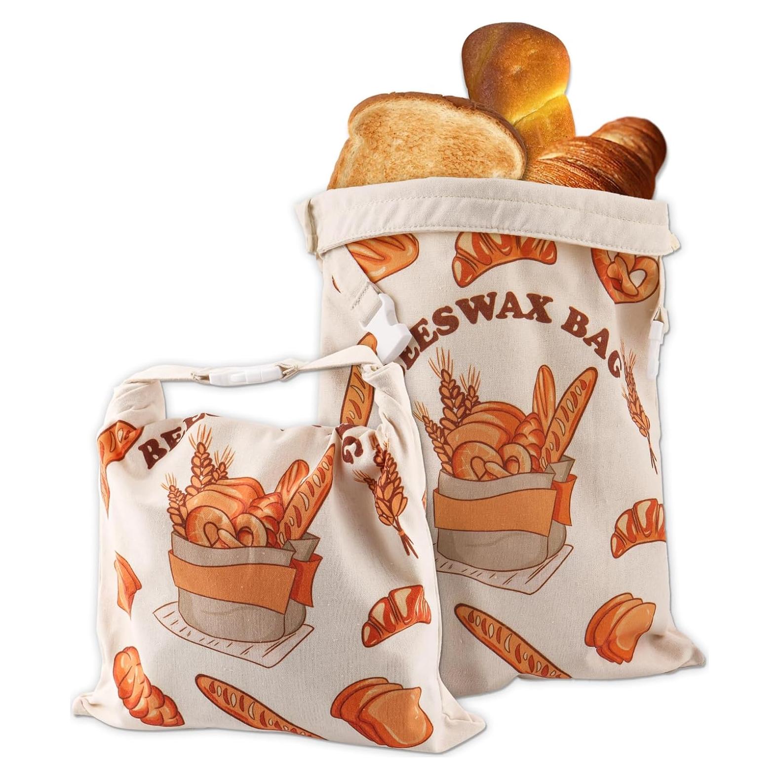 Paquete de 2 Bolsas de Pan Reutilizables Terukir 30x42 cm