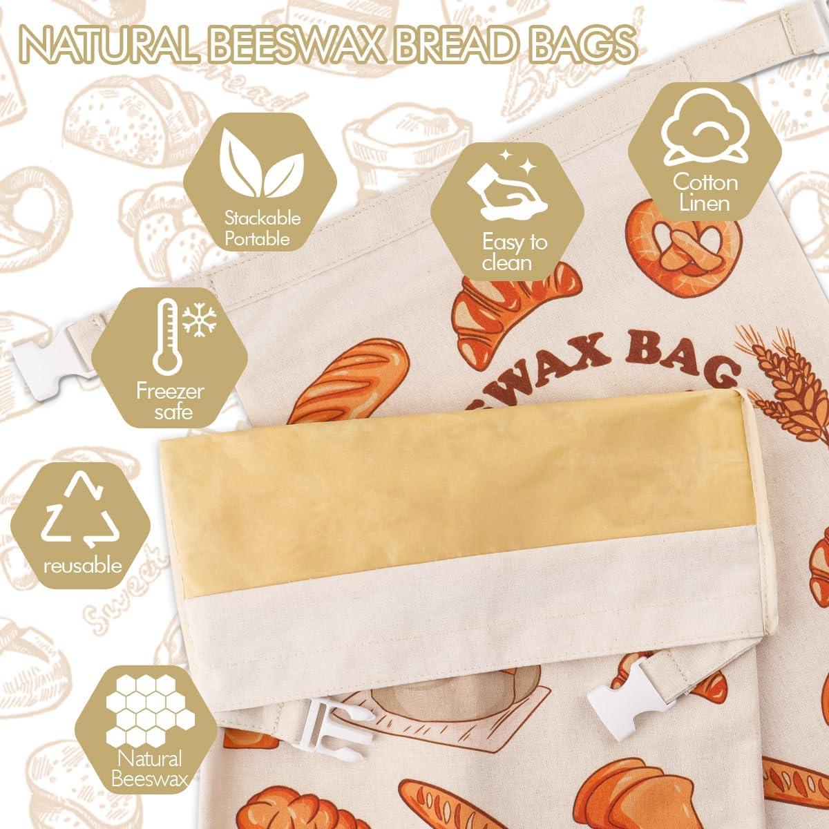 Paquete de 2 Bolsas de Pan Reutilizables Terukir 30x42 cm