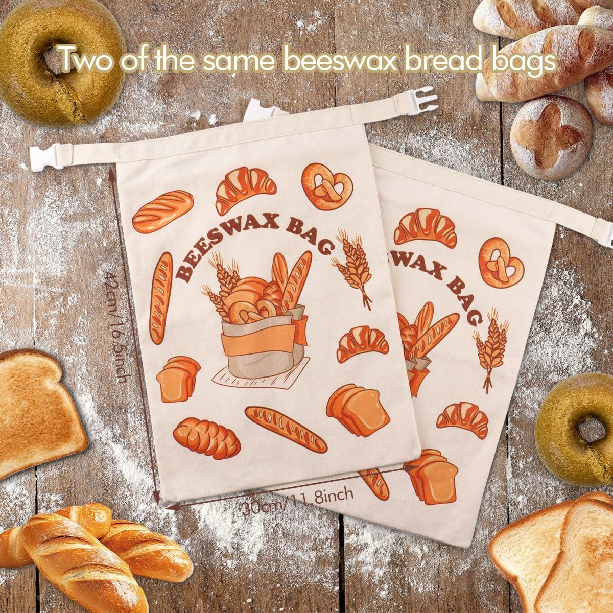 Paquete de 2 Bolsas de Pan Reutilizables Terukir 30x42 cm