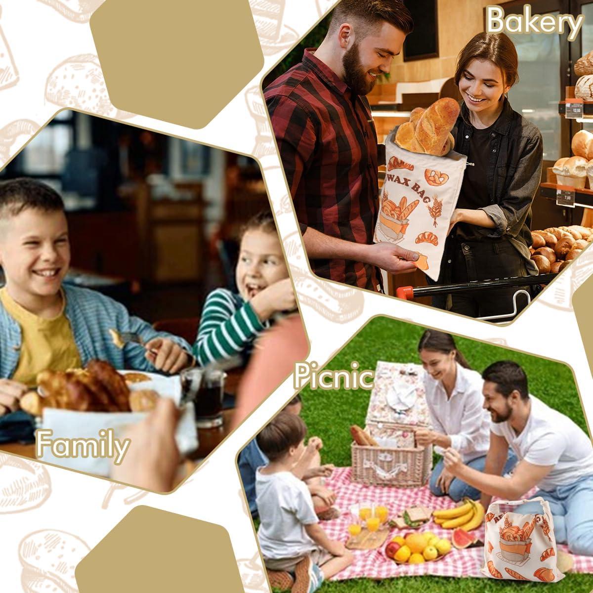 Paquete de 2 Bolsas de Pan Reutilizables Terukir 30x42 cm