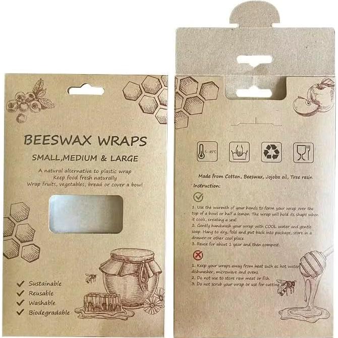 Envolturas de Cera de Abeja Reutilizables Genérica - 3 Tamaños