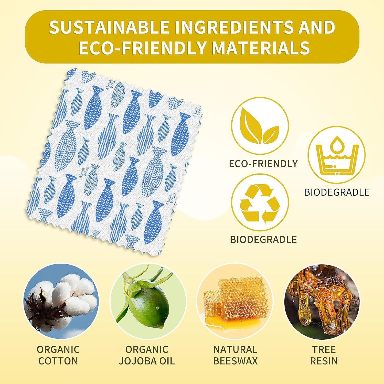 Envolturas de Cera de Abeja Reutilizables 9 Pack - abejawrap