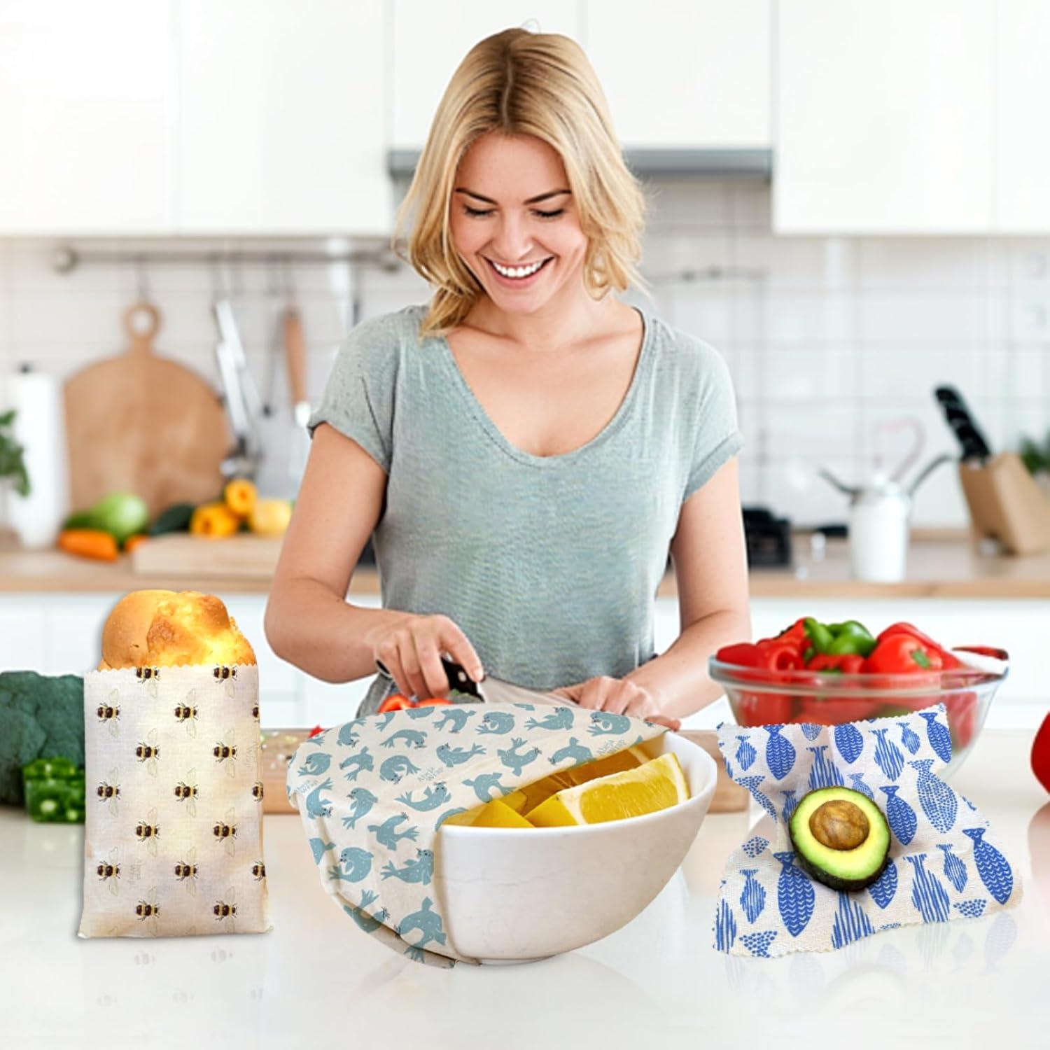 Envolturas de Cera de Abeja Reutilizables 9 Pack - abejawrap